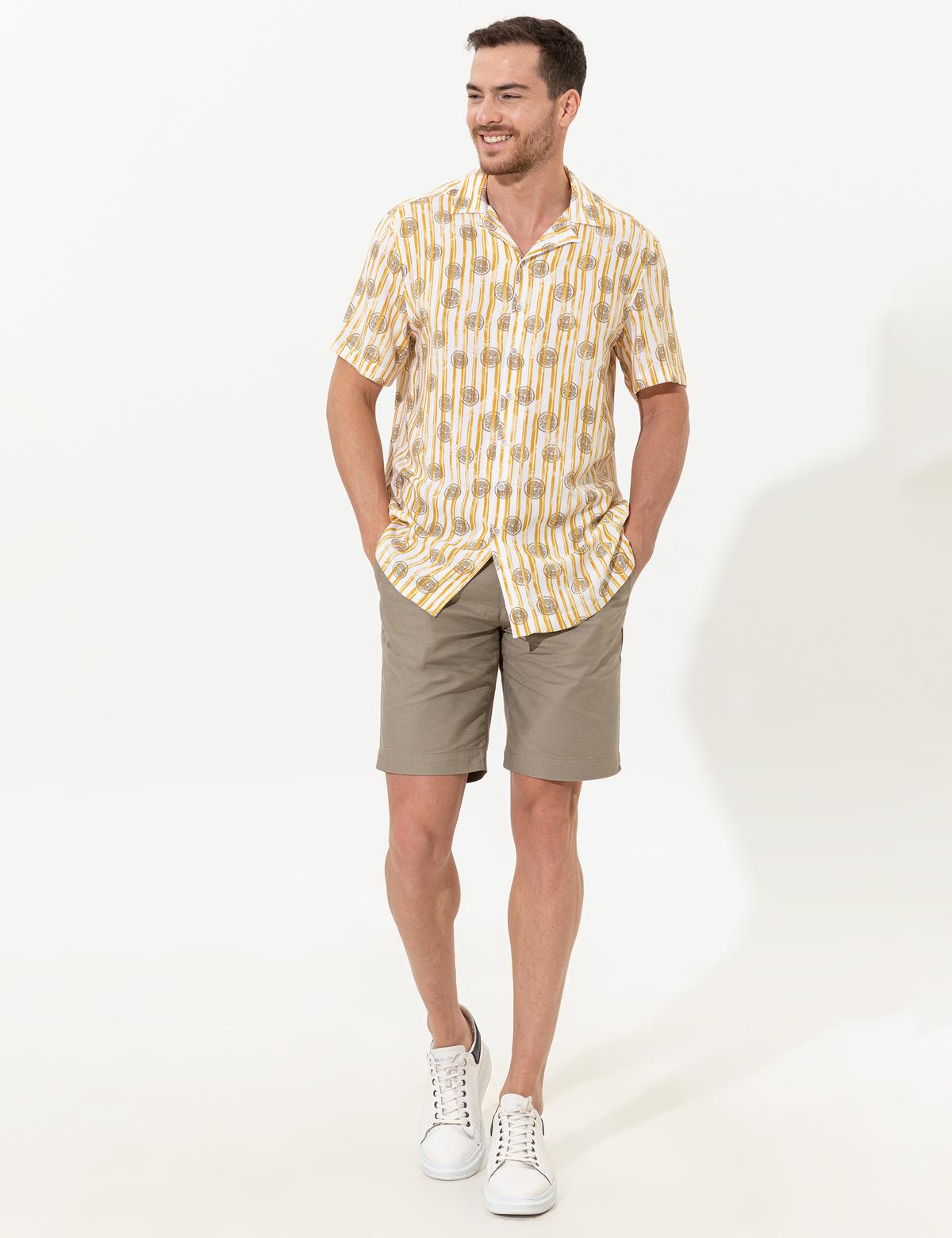 Kum Slim Fit Bermuda Şort