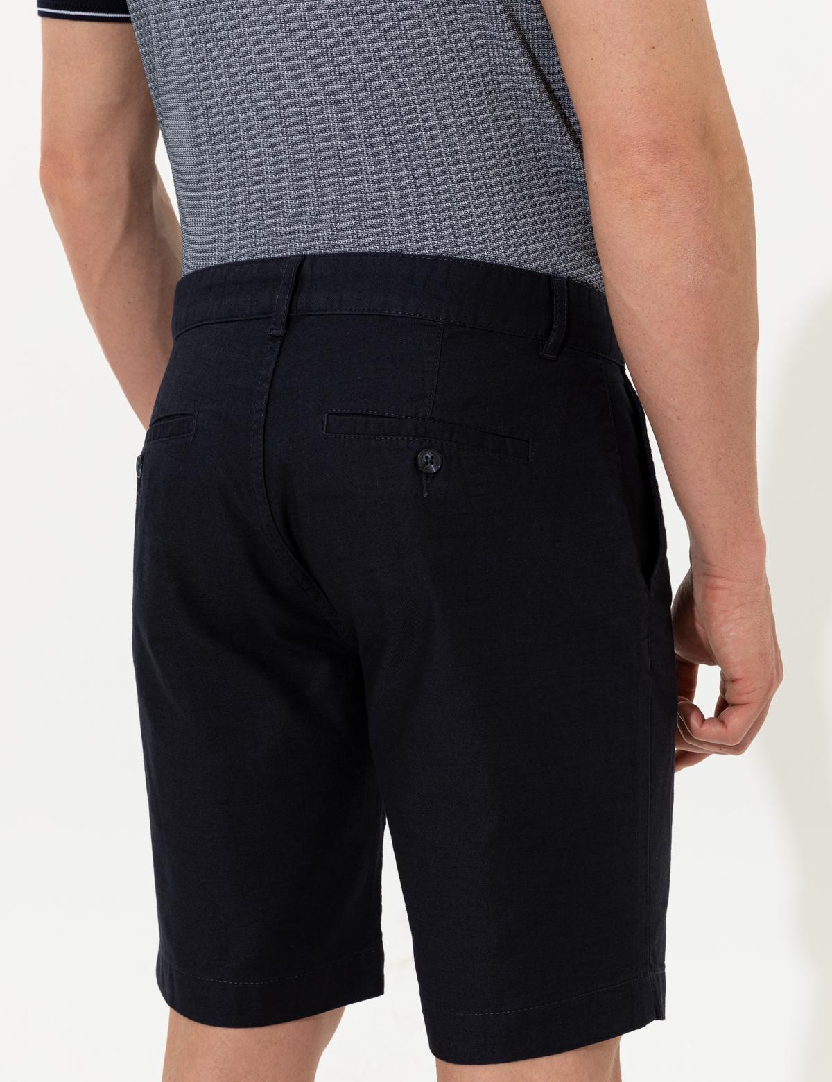 Lacivert Slim Fit Bermuda Şort - 50258898007