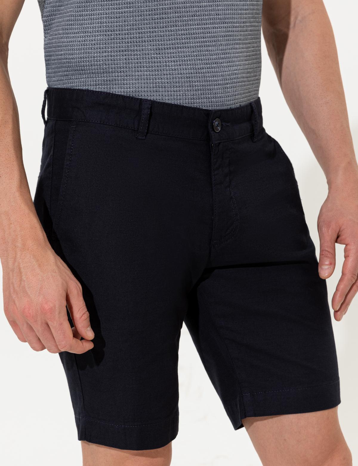 Lacivert Slim Fit Bermuda Şort - 50258898007