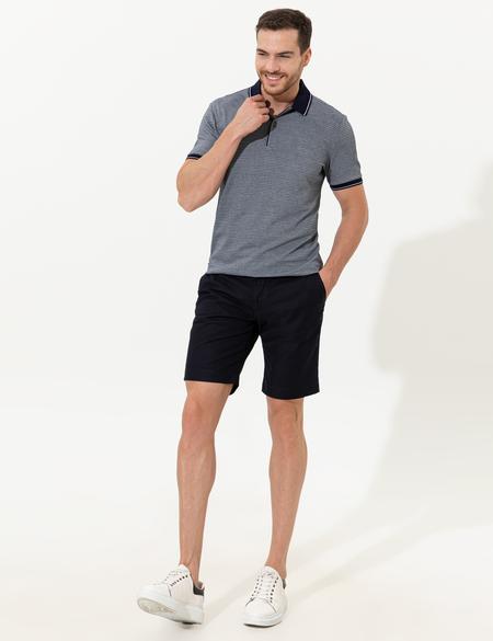 Lacivert Slim Fit Bermuda Şort - 50258898007