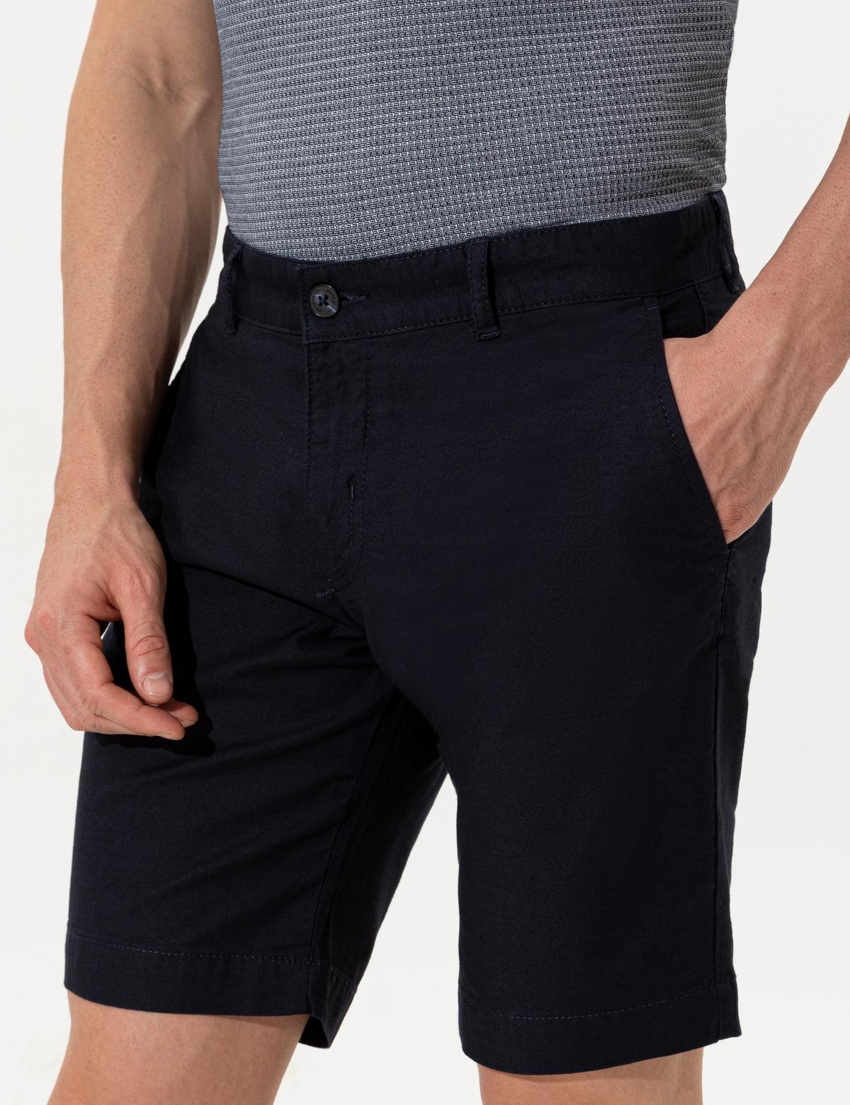 Lacivert Slim Fit Bermuda Şort - 50258898007