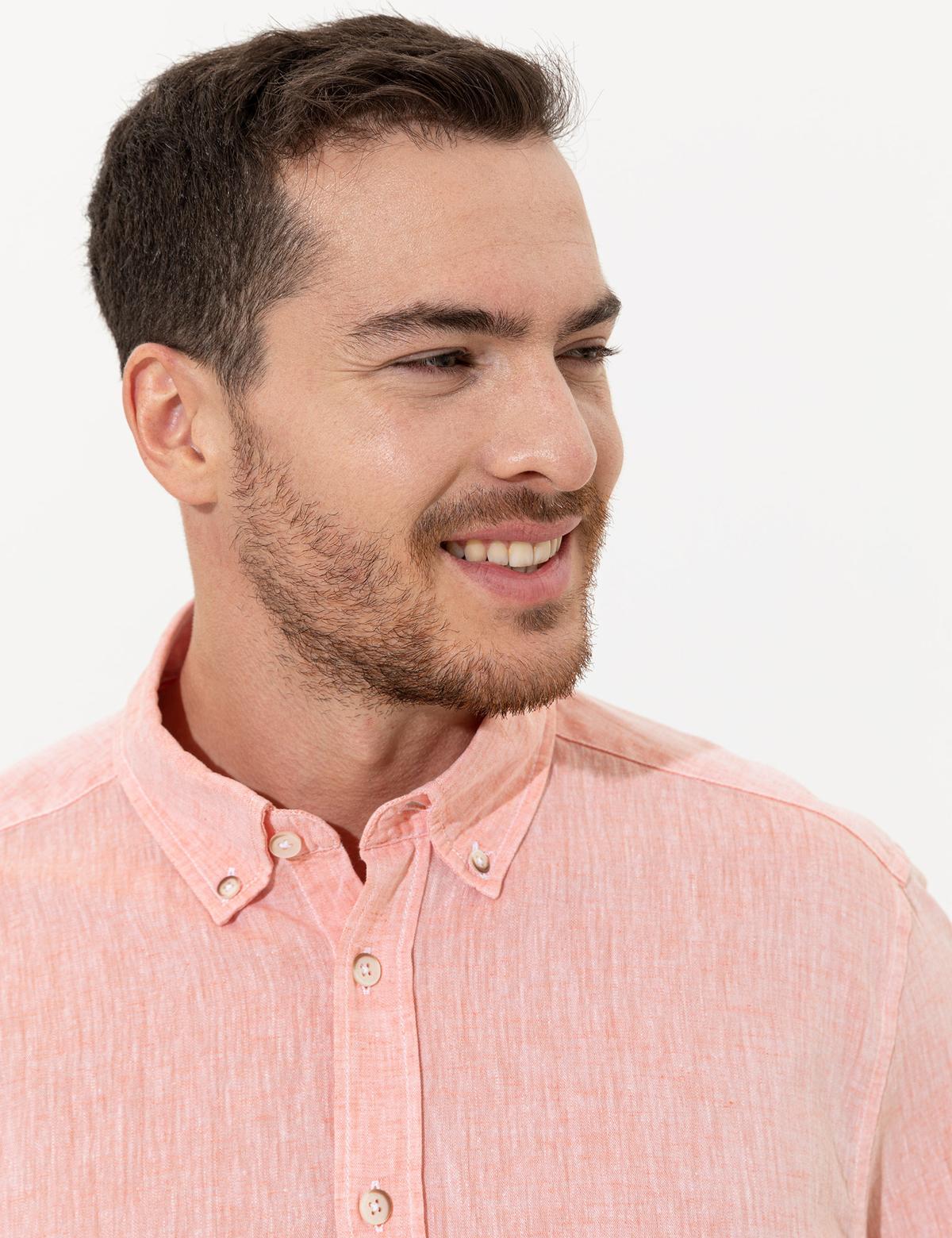 Turuncu Regular Fit Uzun Kollu Gömlek - 50249667091