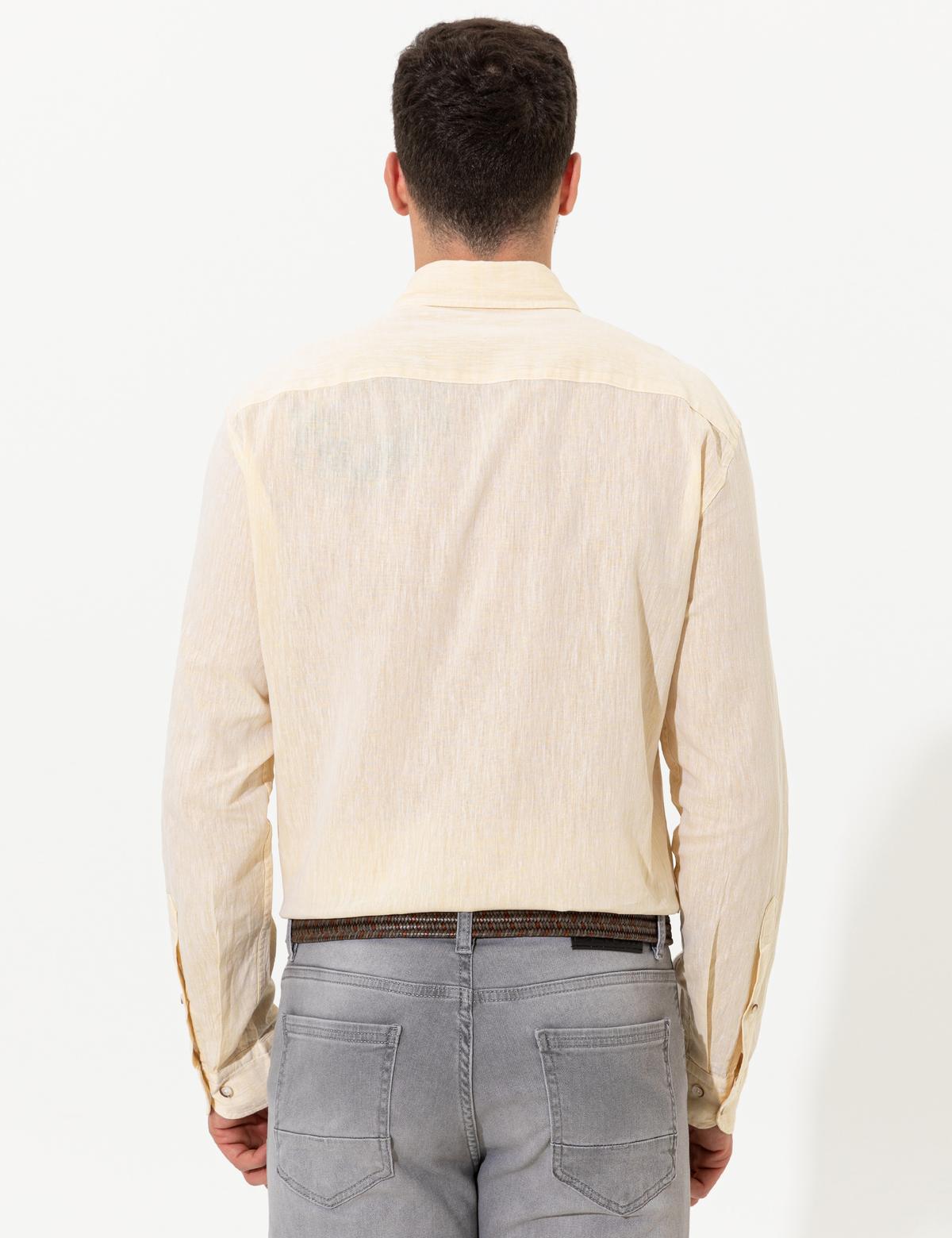 Sarı Regular Fit Uzun Kollu Gömlek - 50249667077