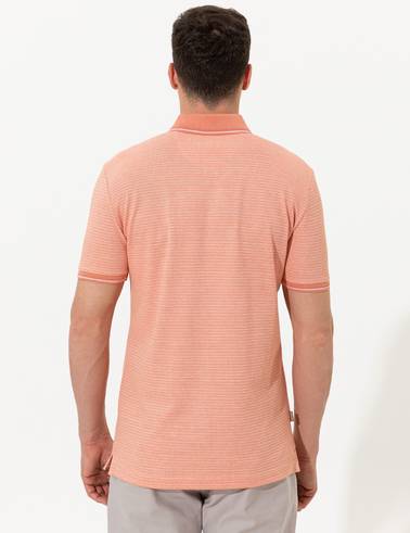 Coral Dokulu Slim Fit Polo Yaka Tişört