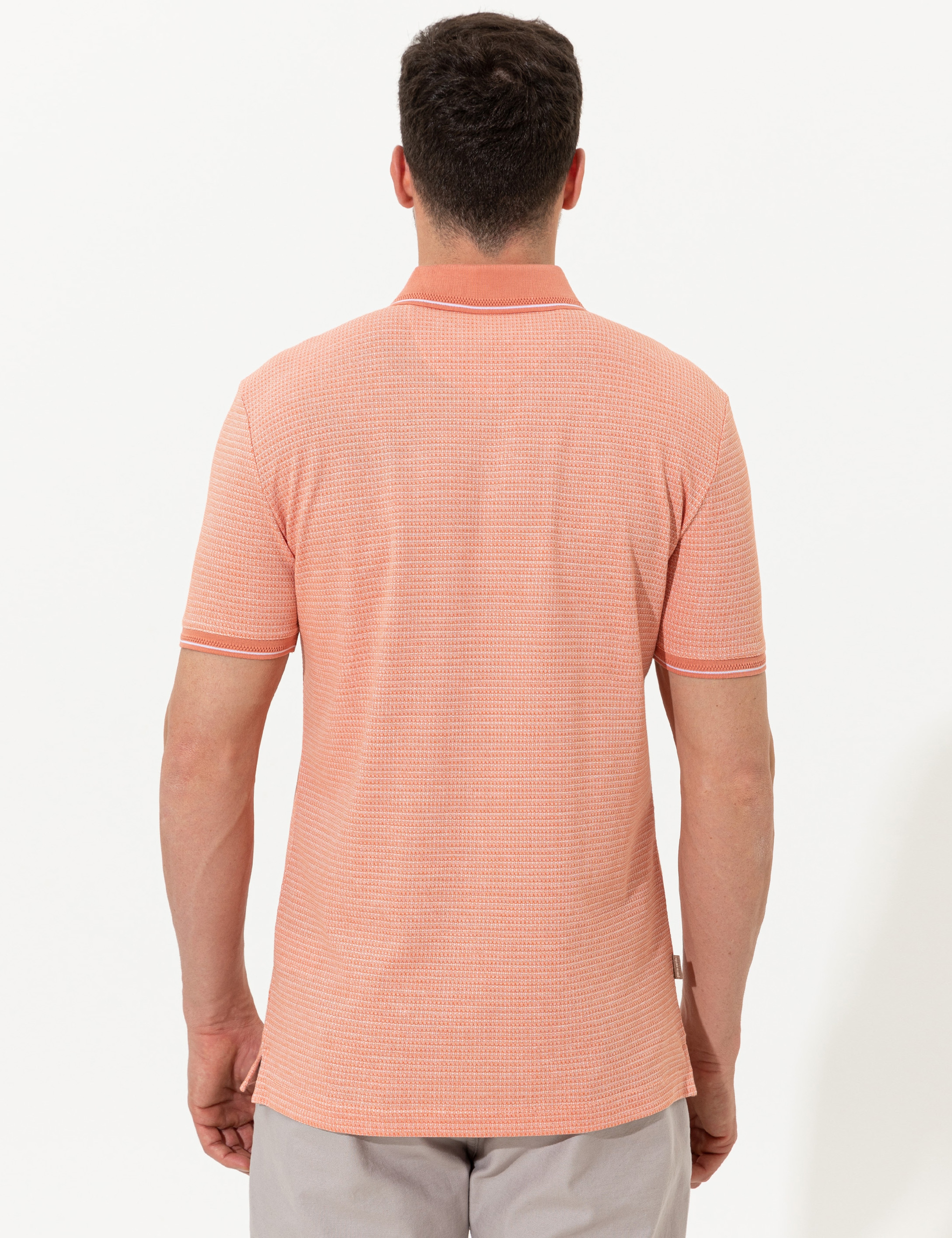 Coral Dokulu Slim Fit Polo Yaka Tişört