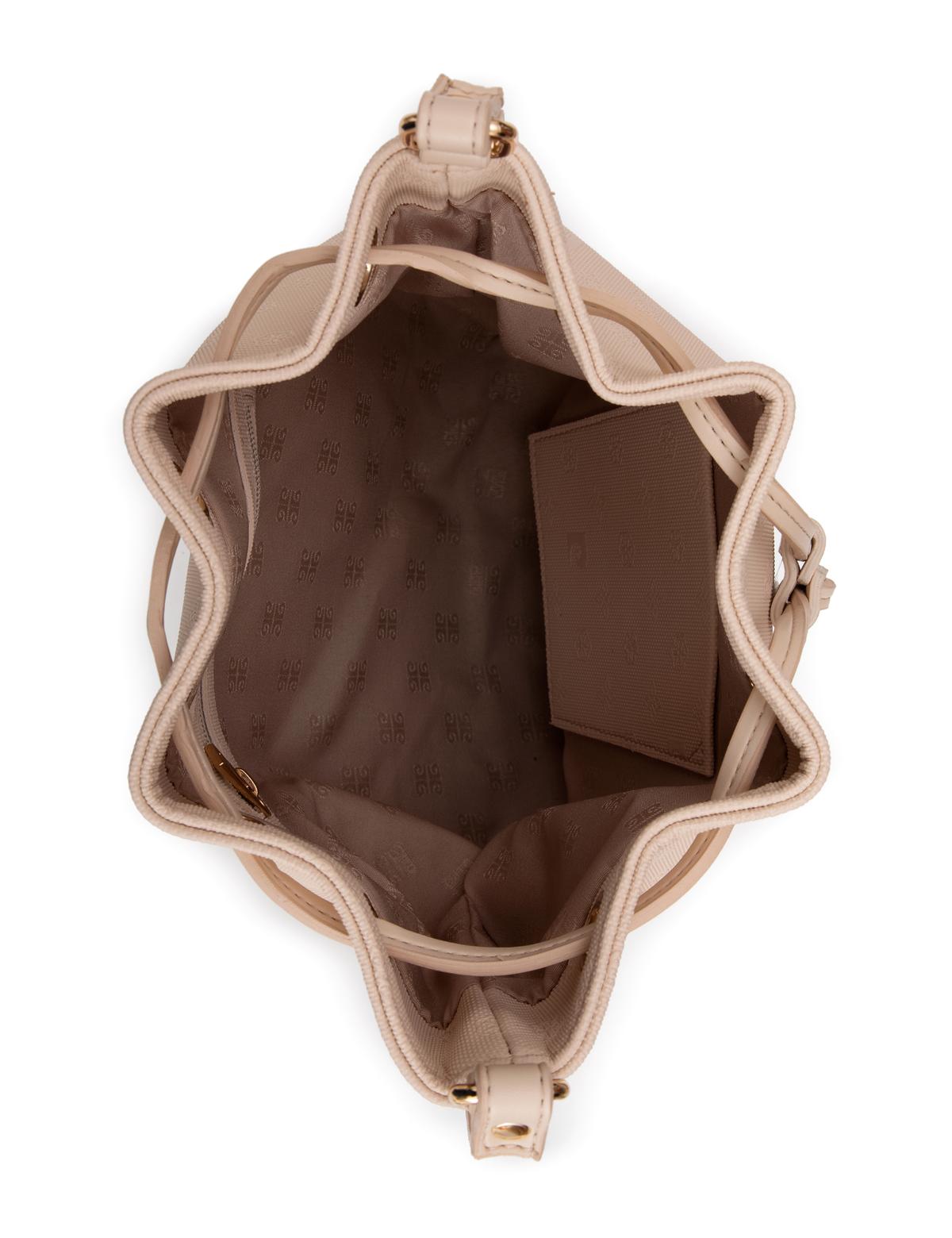 Bej Büzgülü Çanta - 50261497006