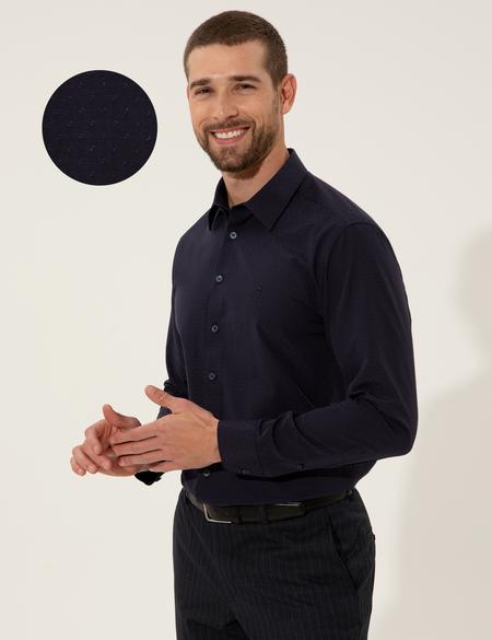 Lacivert Slim Fit Uzun Kollu Gömlek - 50255245030