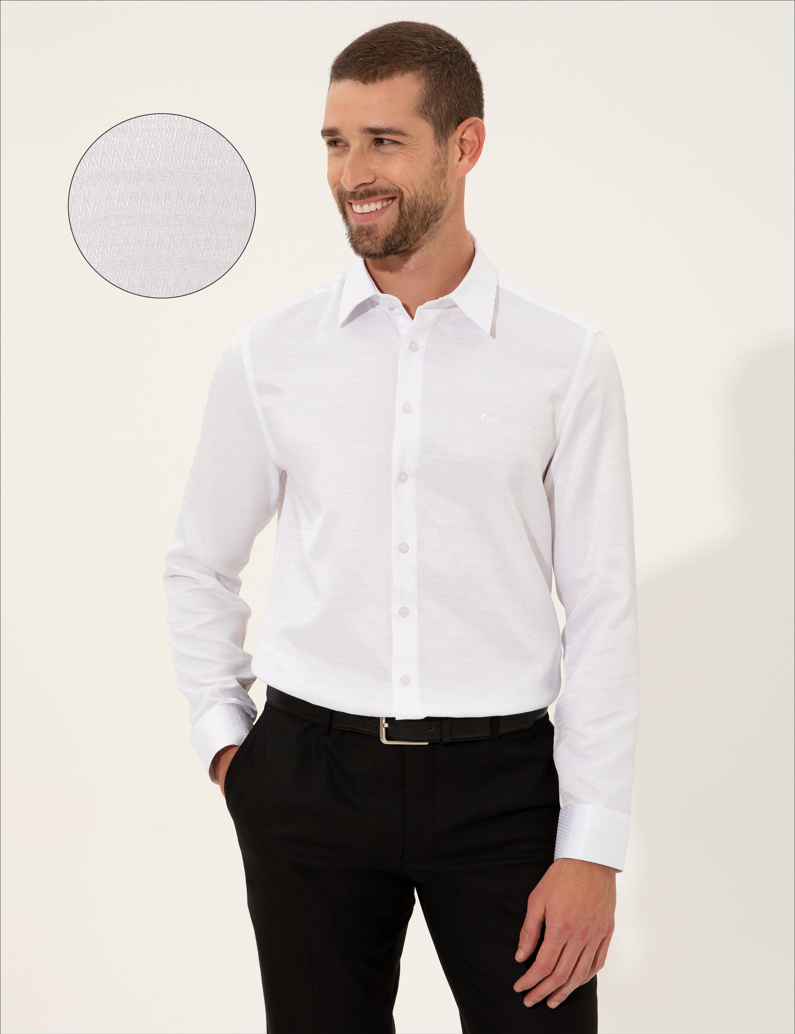 Beyaz Slim Fit Uzun Kollu Gömlek