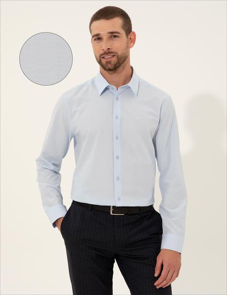 Açık Mavi Slim Fit Uzun Kollu Gömlek - 50255274009