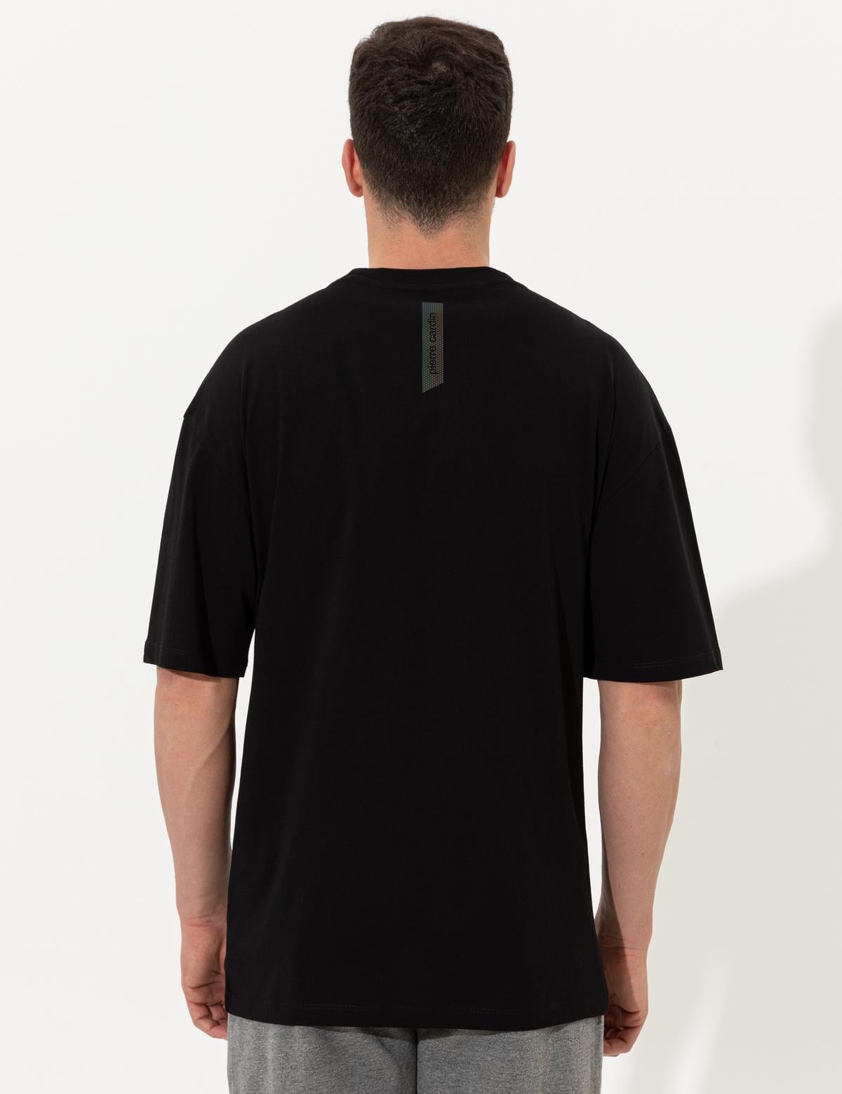 Siyah Regular Fit Bisiklet Yaka Tişört - 50249868006