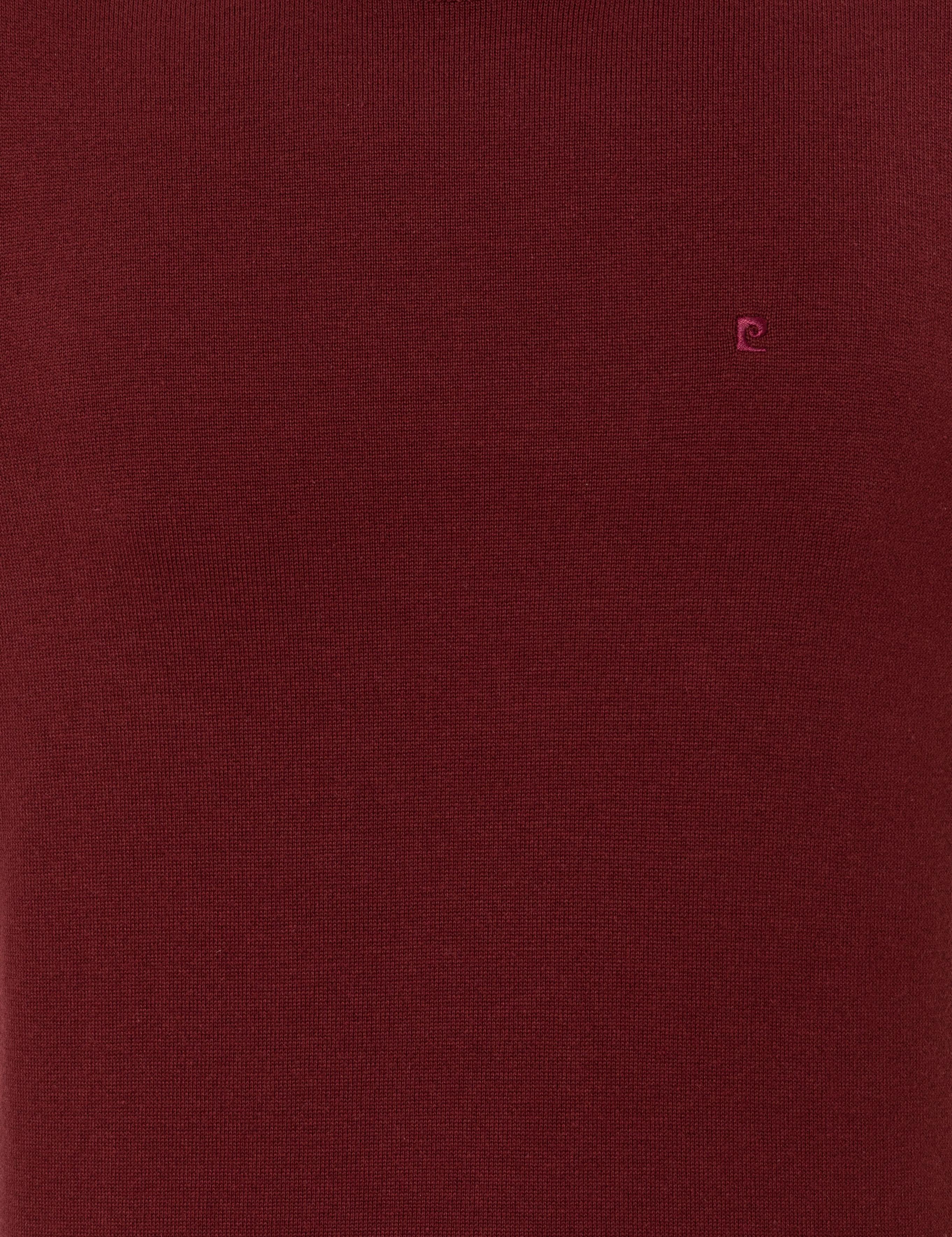 Bordo Slim Fit Bisiklet Yaka Basic Triko Kazak