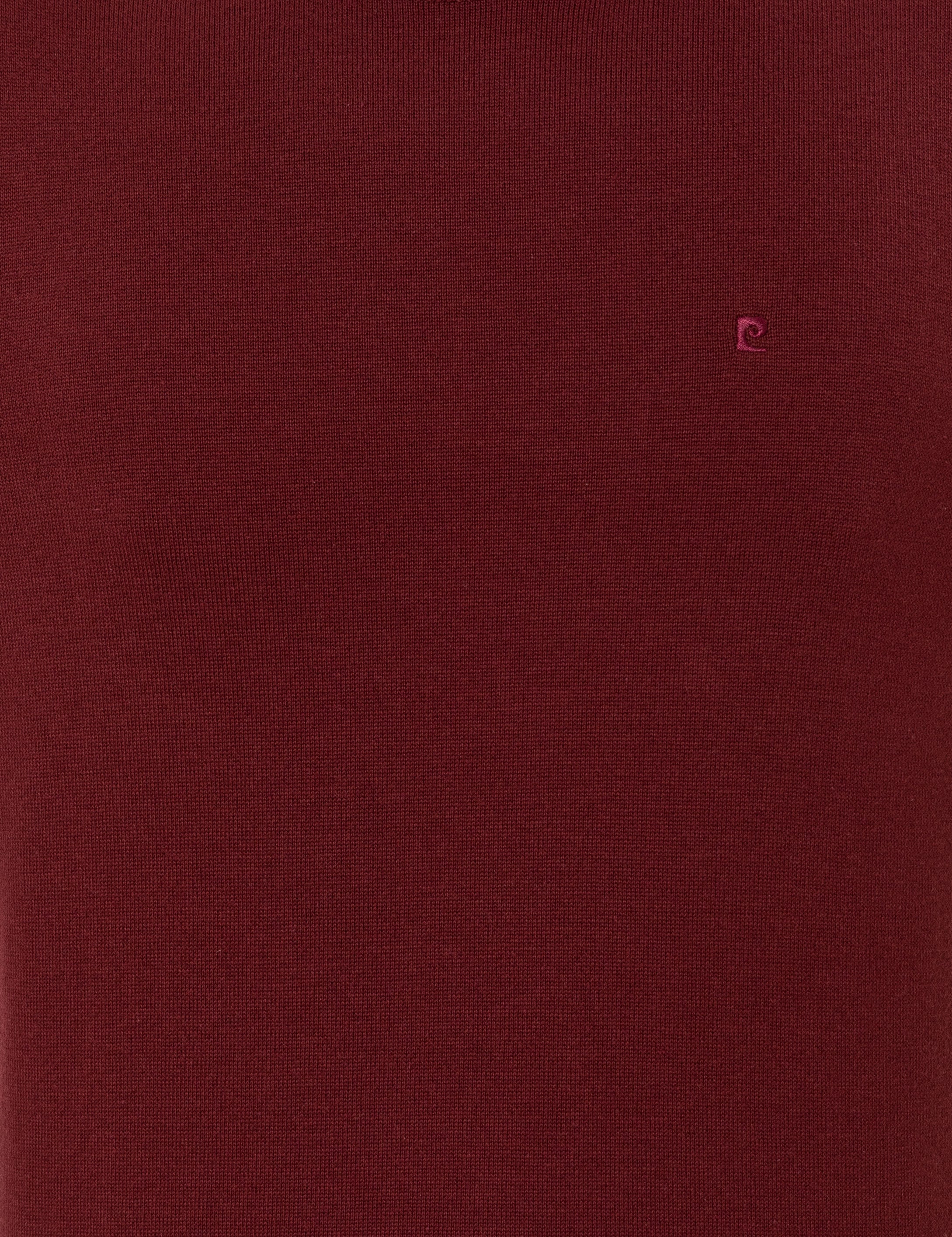 Bordo Slim Fit Bisiklet Yaka Basic Triko Kazak