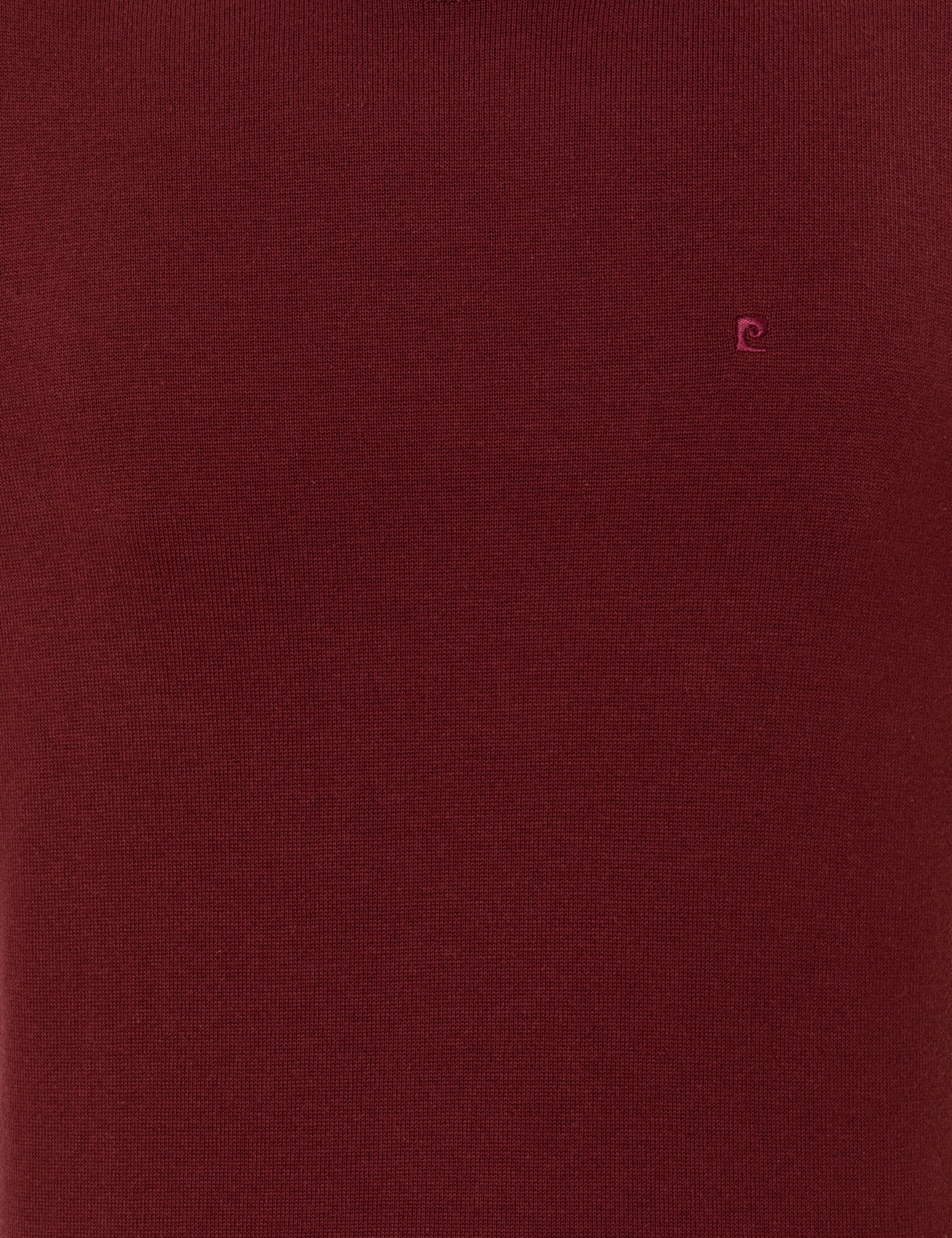 Bordo Slim Fit Bisiklet Yaka Basic Triko Kazak - Image 6
