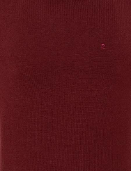 Bordo Slim Fit Bisiklet Yaka Basic Triko Kazak - 50257290010