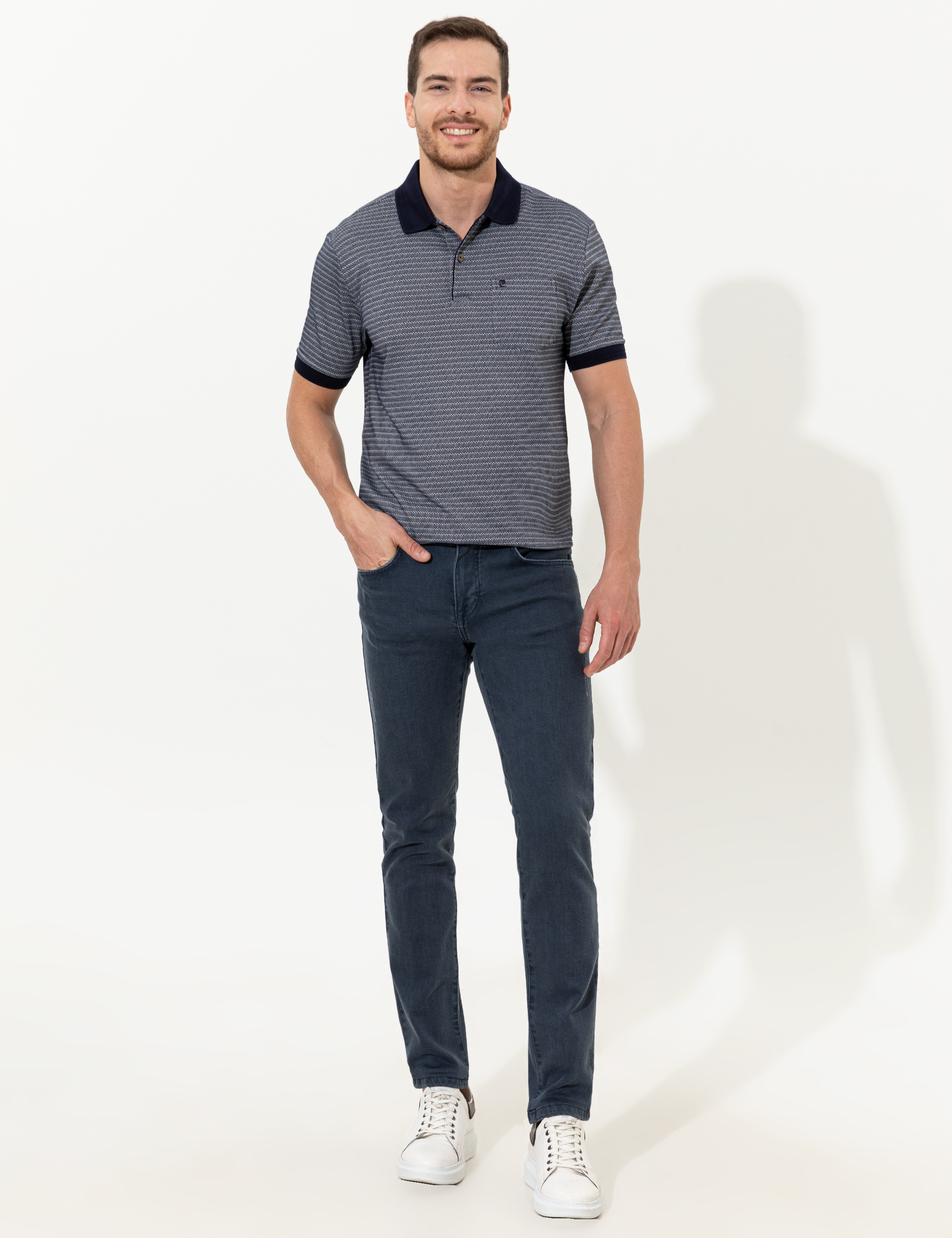 Lacivert Regular Fit Polo Yaka Tişört - Image 4