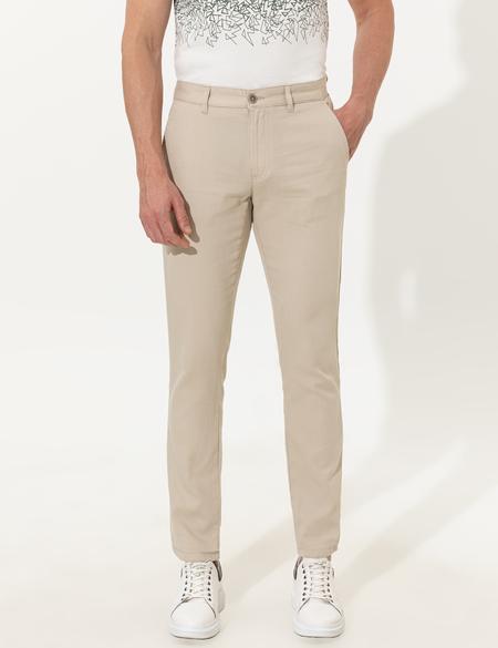 Bej Slim Fit Kanvas Pantolon - 50251503147