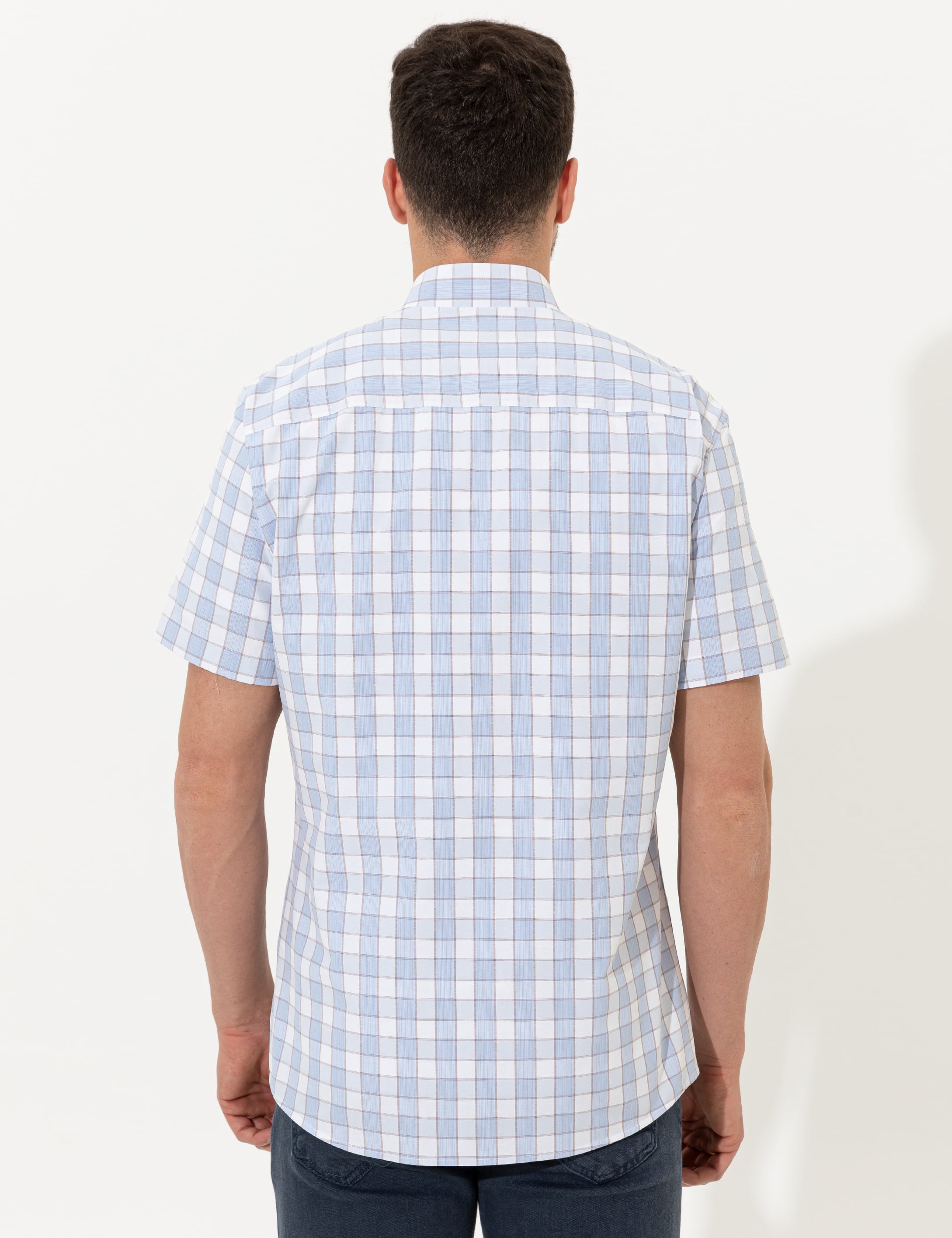 Açık Mavi Regular Fit Kısa Kollu Gömlek - Image 5