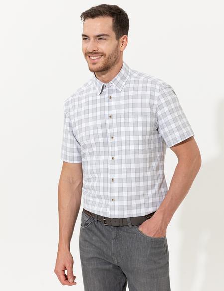 Gri Regular Fit Kısa Kollu Gömlek - 50249666018