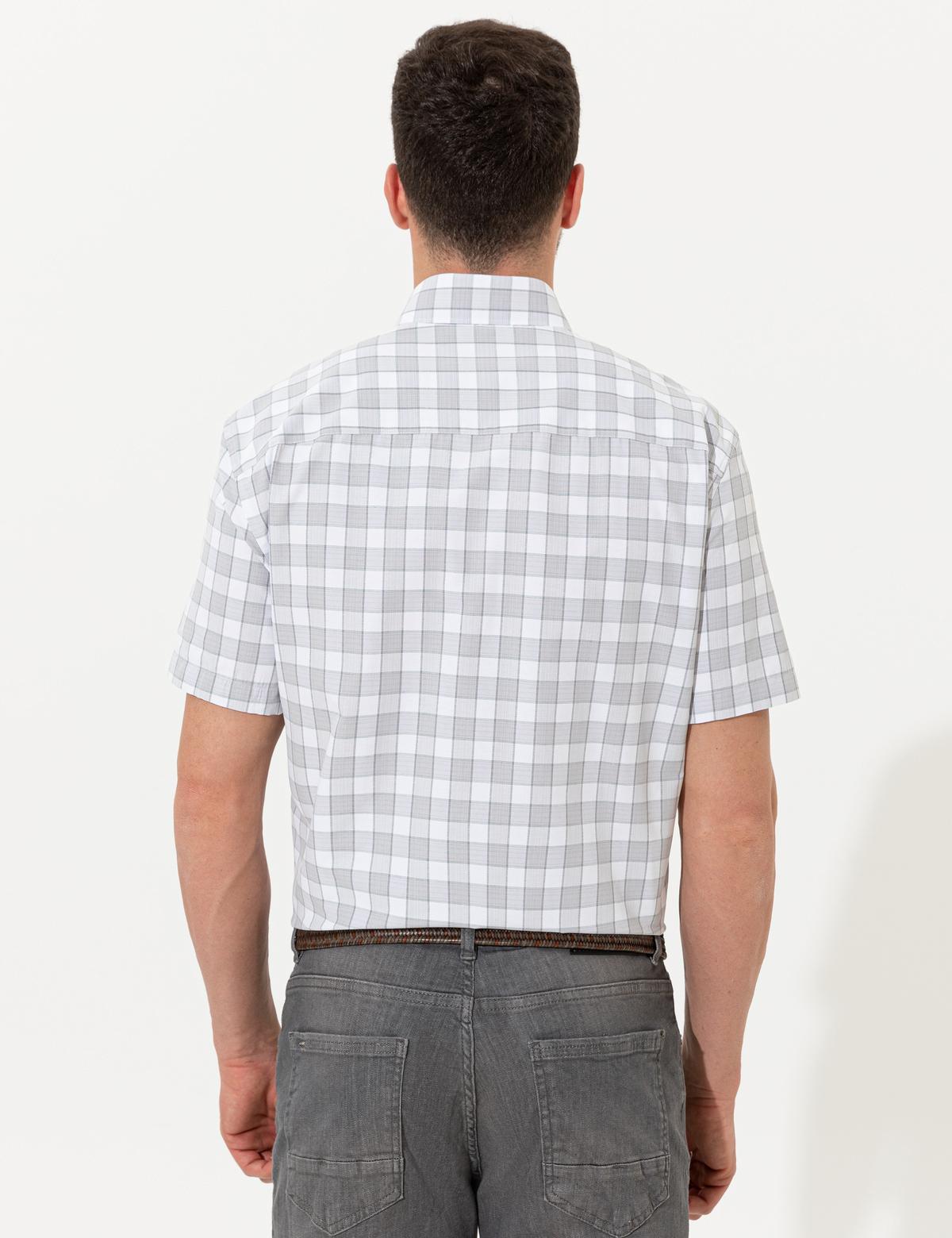 Gri Regular Fit Kısa Kollu Gömlek - 50249666018