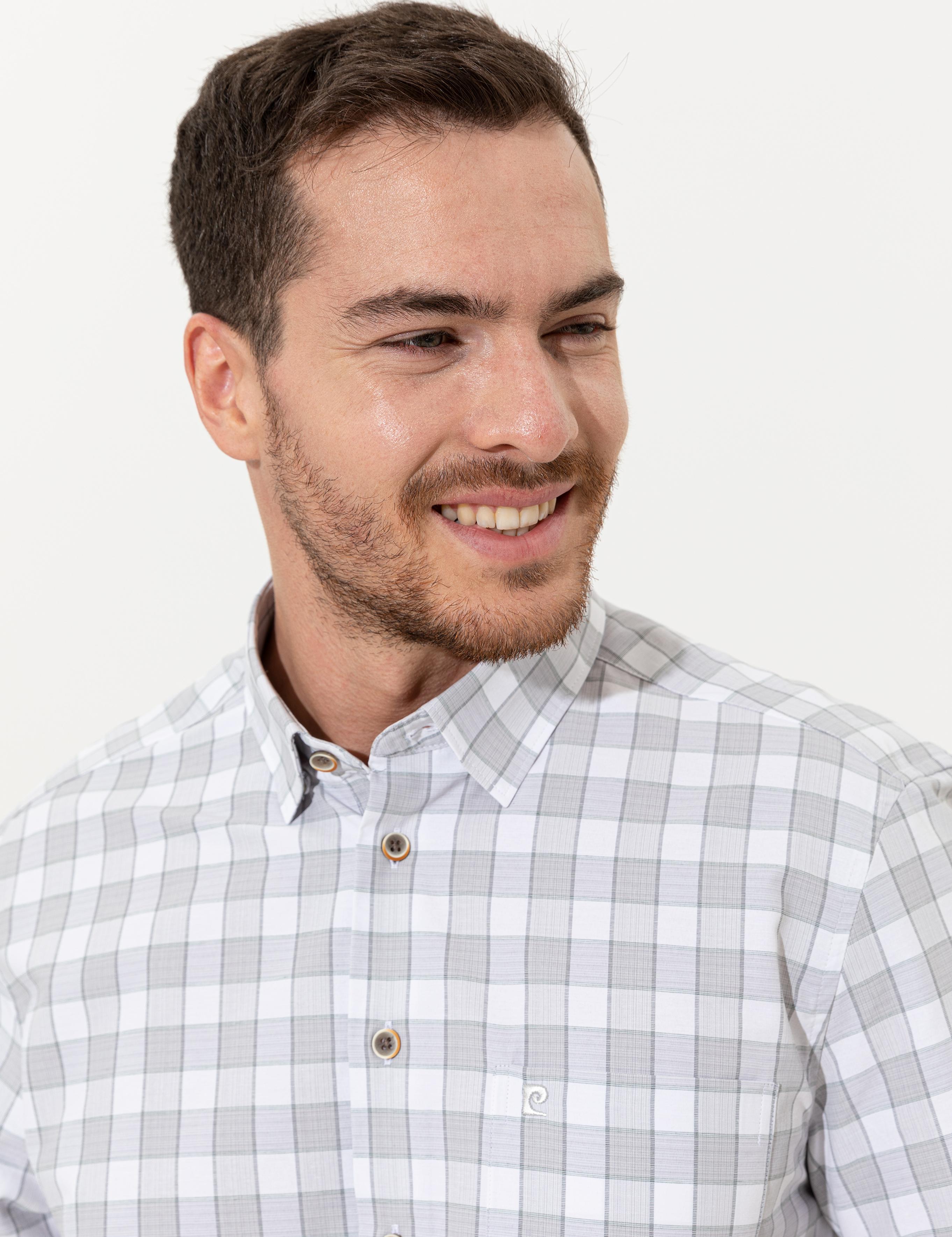 Gri Regular Fit Kısa Kollu Gömlek