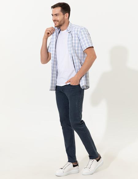 Açık Mavi Regular Fit Kısa Kollu Gömlek - 50249666008