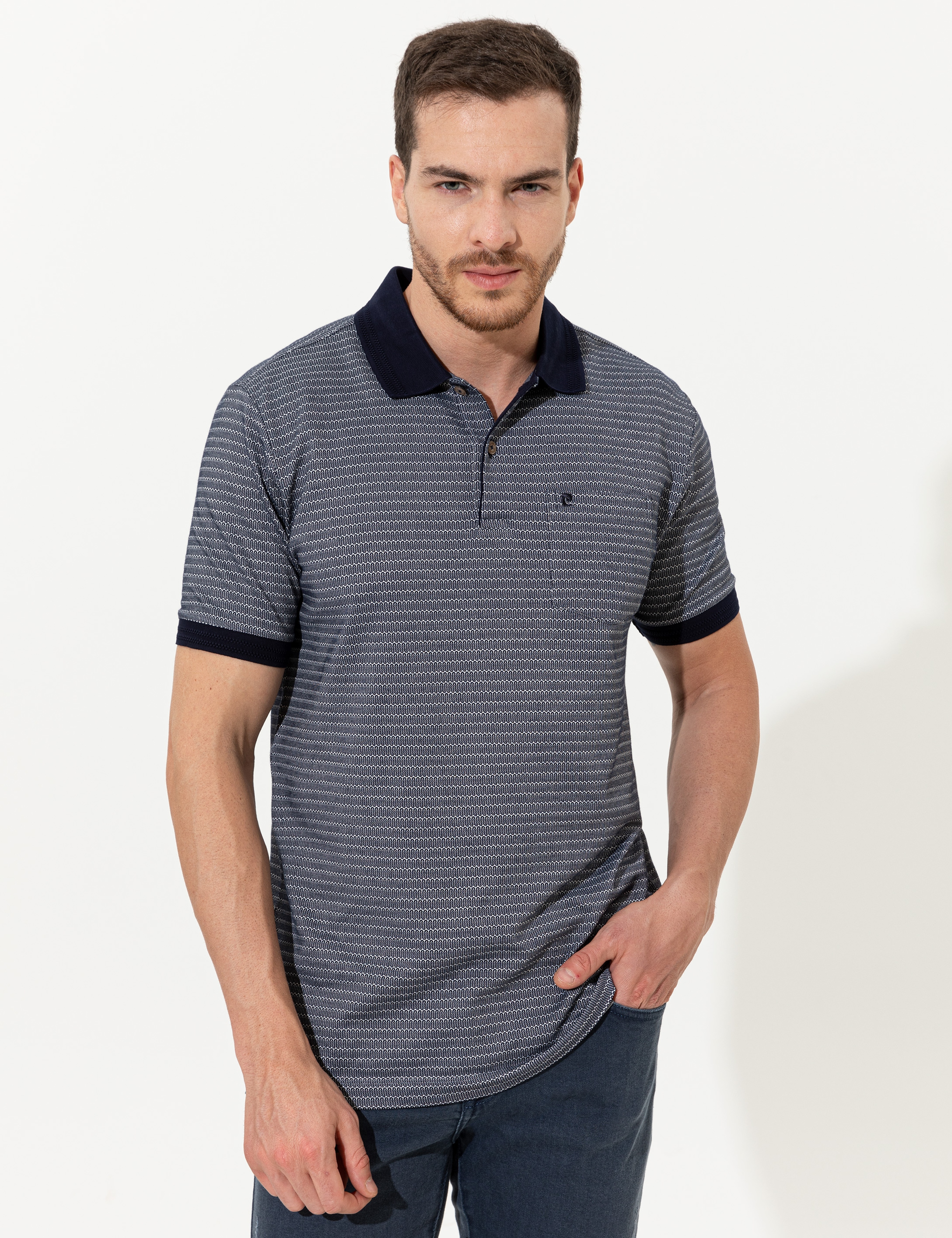 Lacivert Regular Fit Polo Yaka Tişört - Image 1