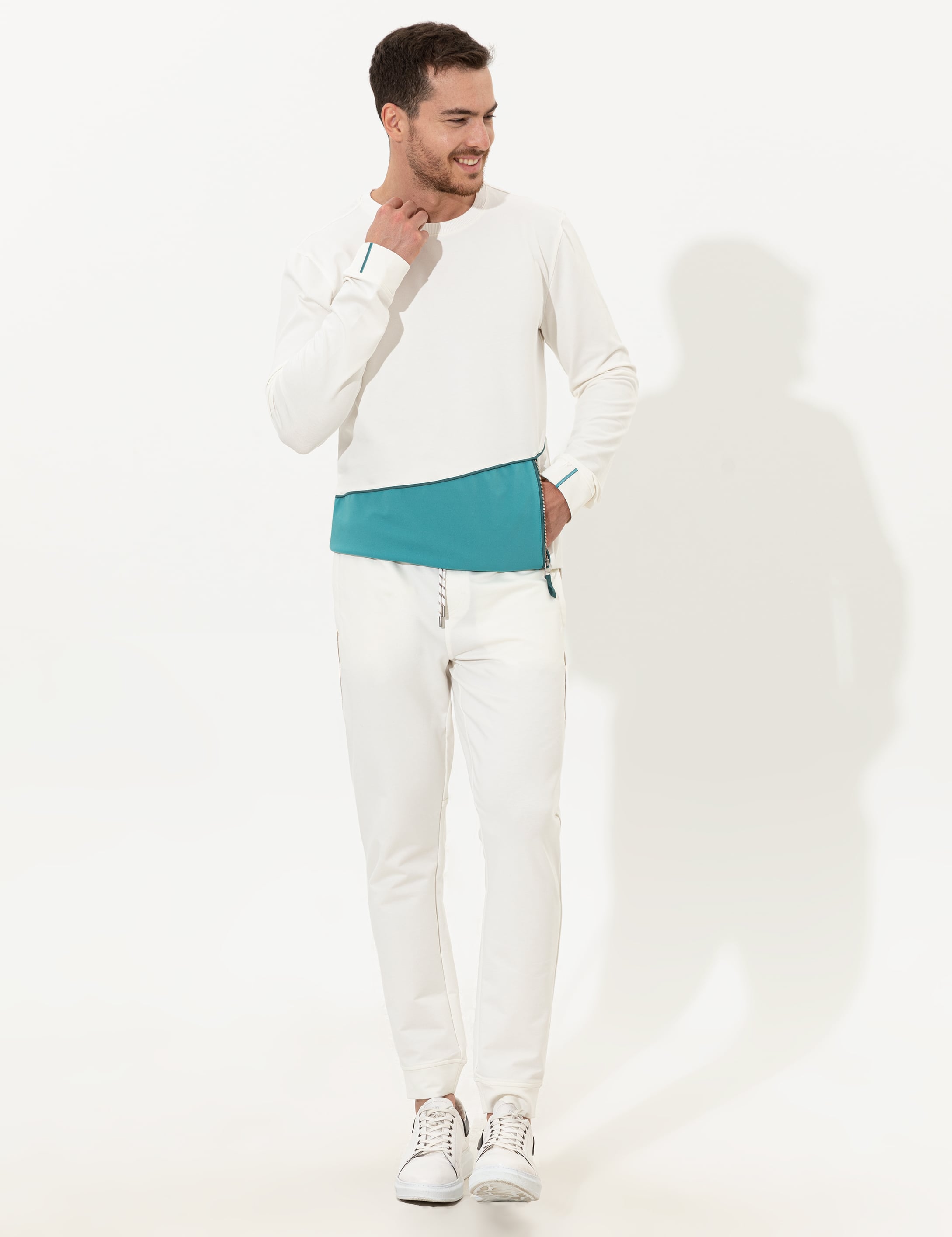 Ekru Extra Slim Fit Eşofman Altı