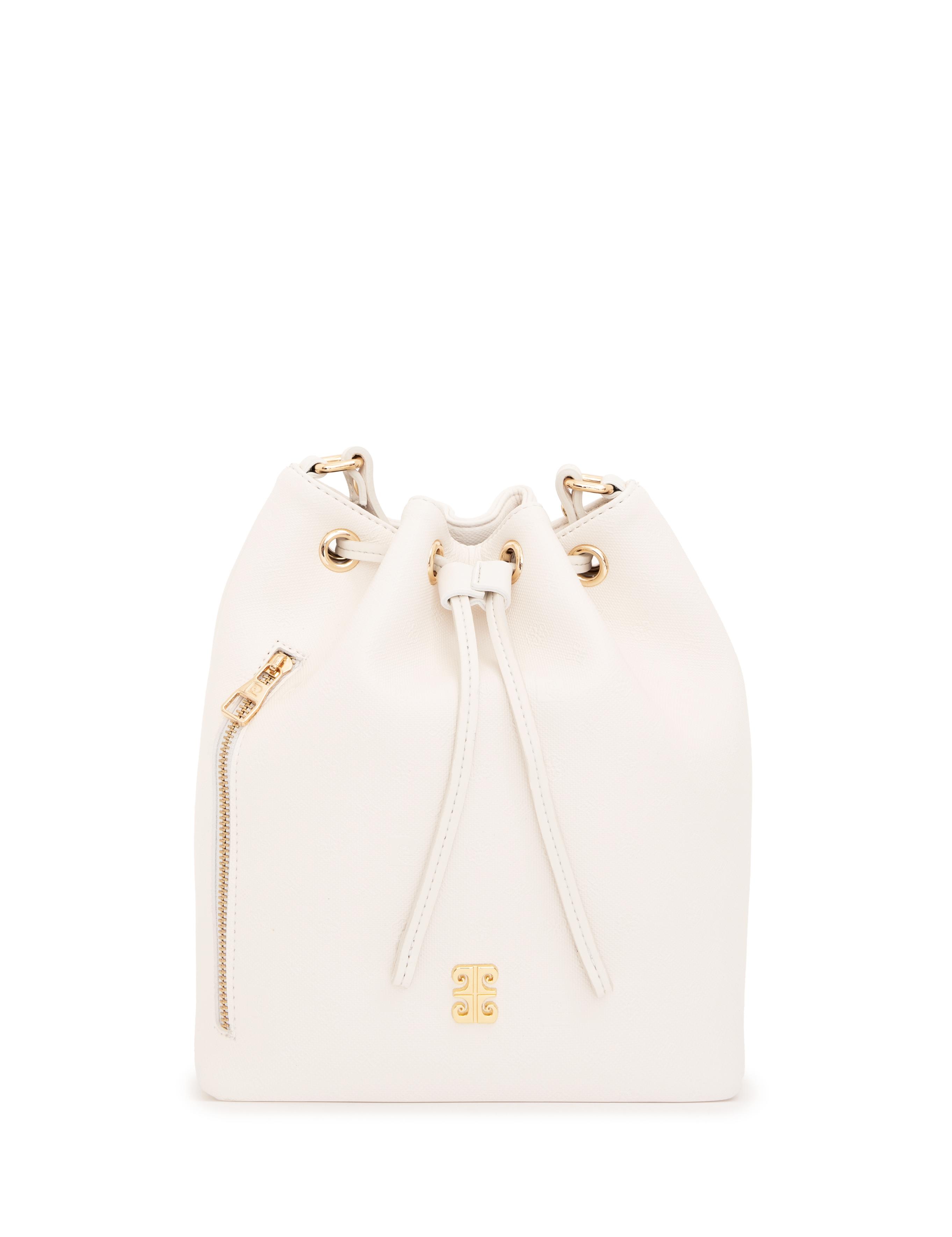 Beyaz Büzgülü Çanta