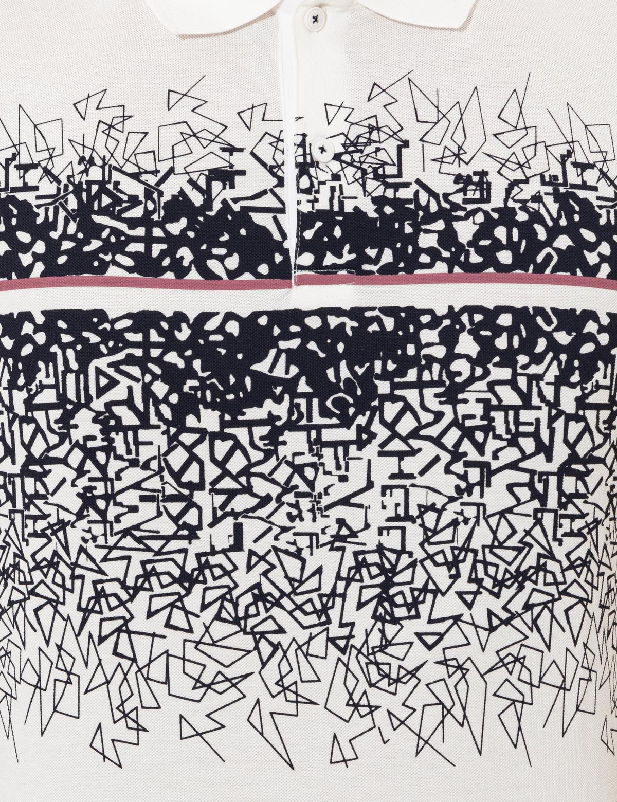 Lacivert Slim Fit Baskılı Polo Yaka Tişört - 50250533021