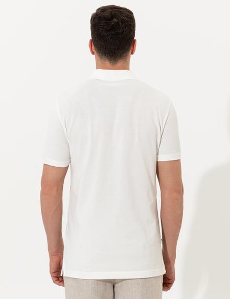 Lacivert Slim Fit Baskılı Polo Yaka Tişört - 50250533021