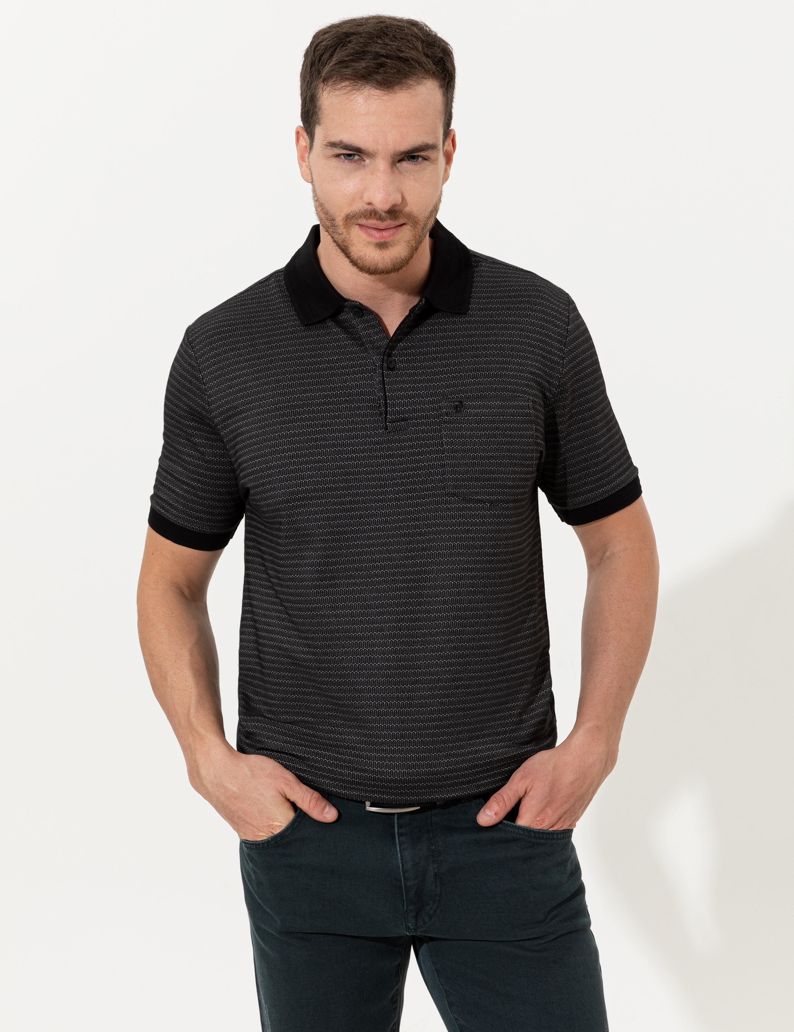 Siyah Regular Fit Polo Yaka Tişört
