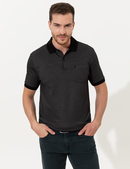 Siyah Regular Fit Polo Yaka Tişört - 50250225033