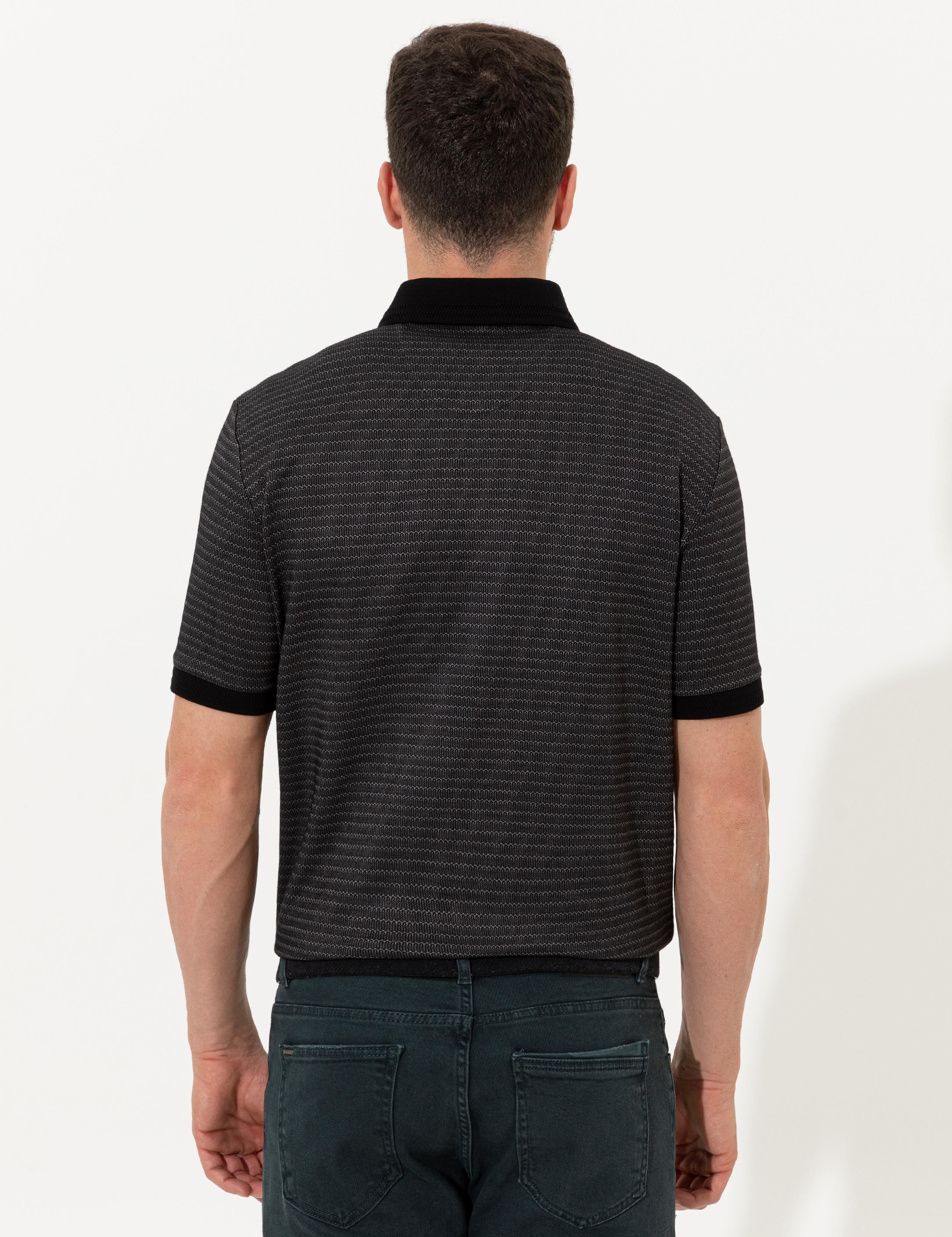 Siyah Regular Fit Polo Yaka Tişört