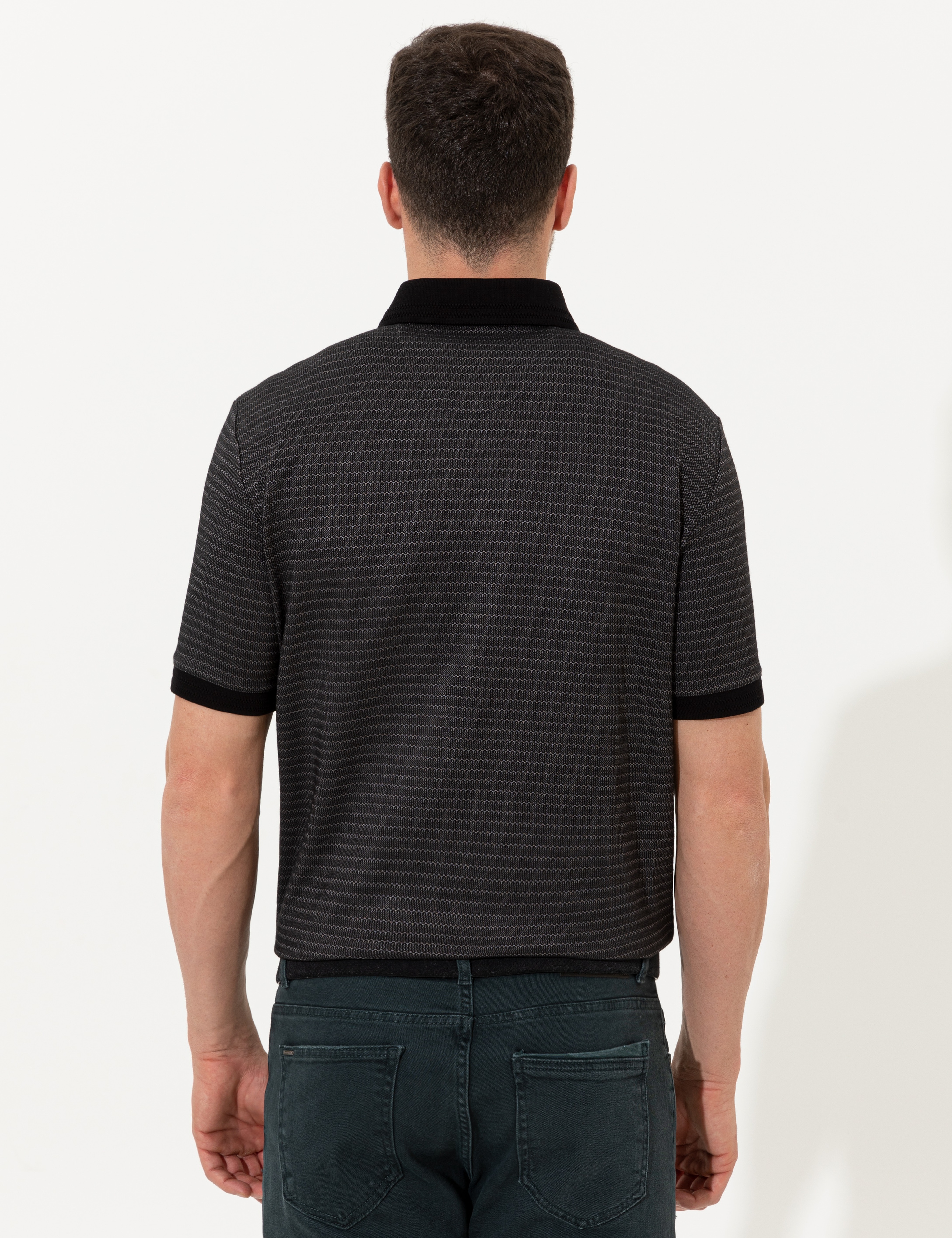 Siyah Regular Fit Polo Yaka Tişört