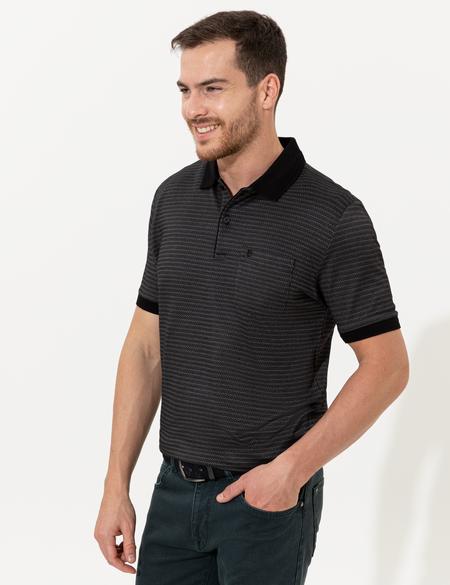 Siyah Regular Fit Polo Yaka Tişört - 50250225033