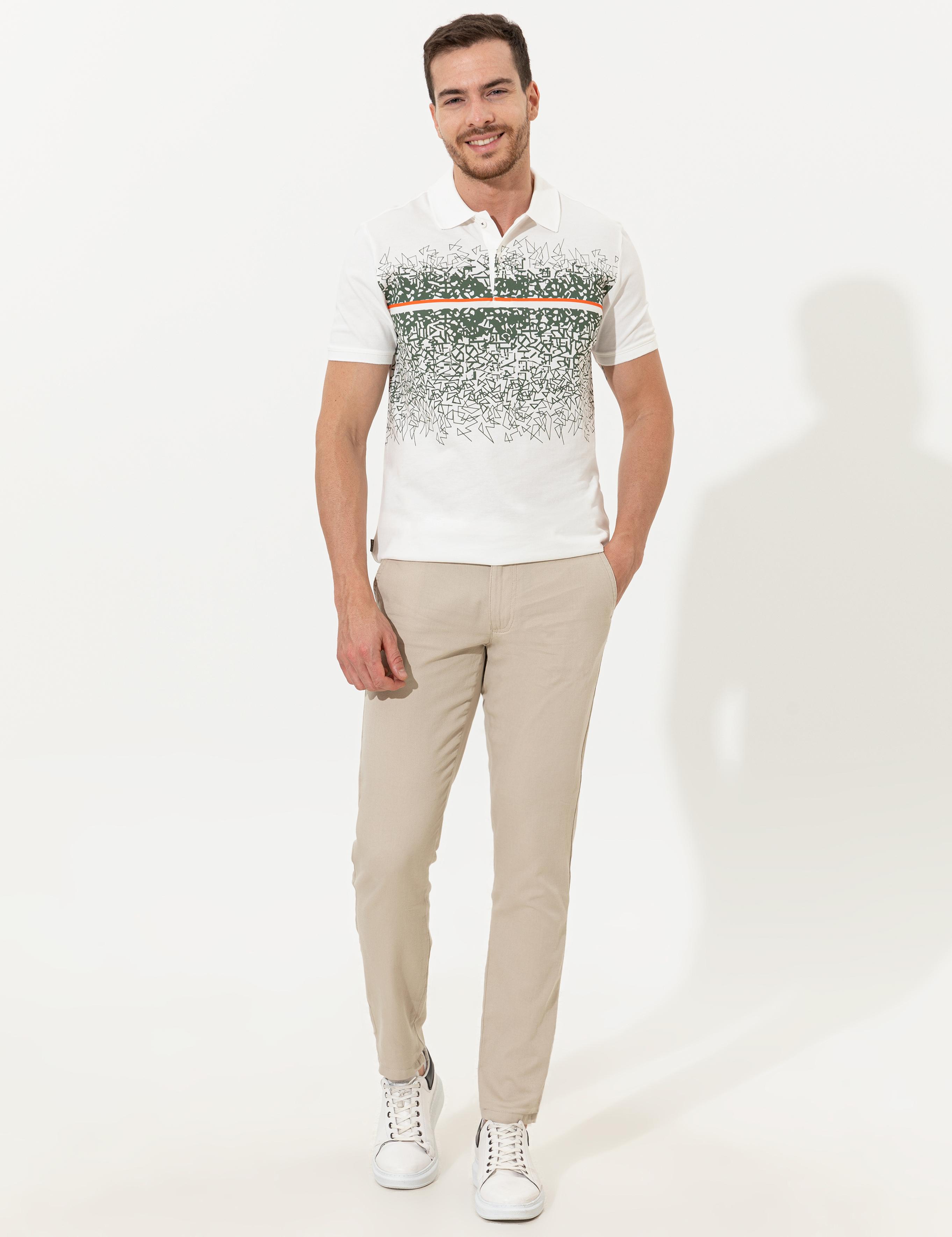 Haki Slim Fit Polo Yaka Tişört