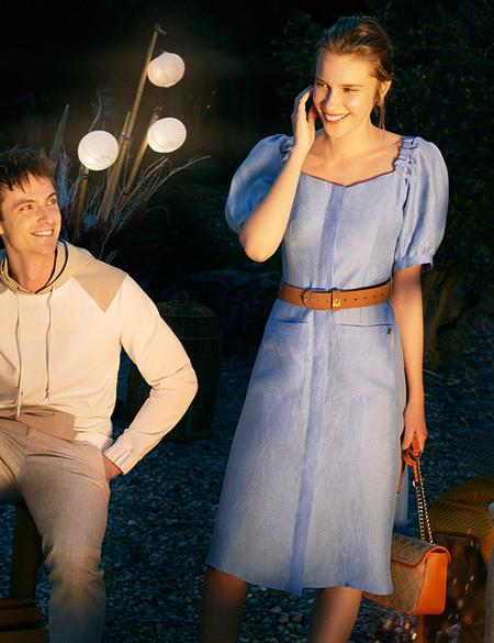 Mavi Dokuma Elbise - 50247449006