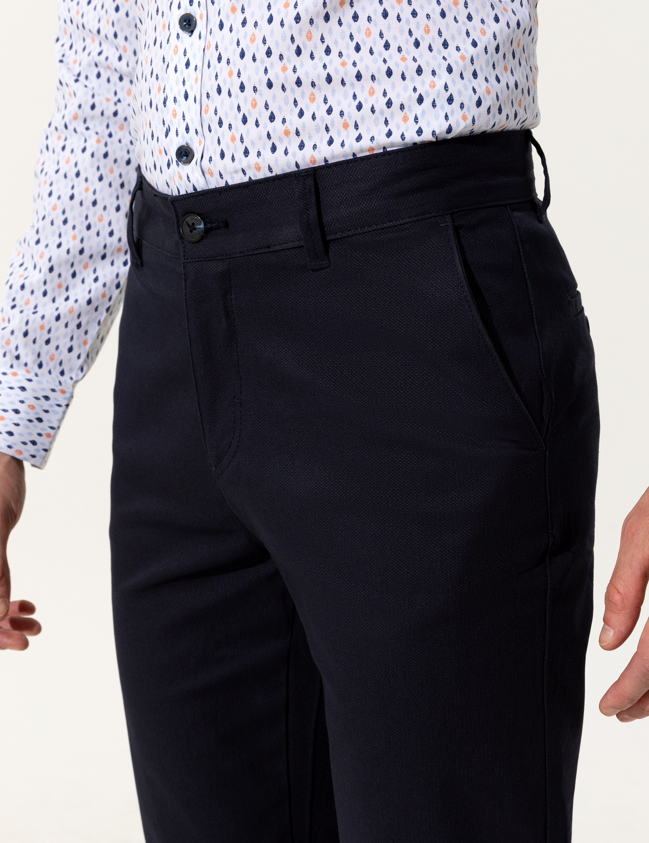 Lacivert Regular Fit Kanvas Pantolon - Image 5
