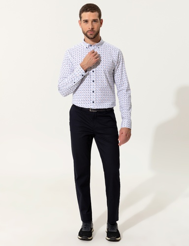 Lacivert Regular Fit Kanvas Pantolon