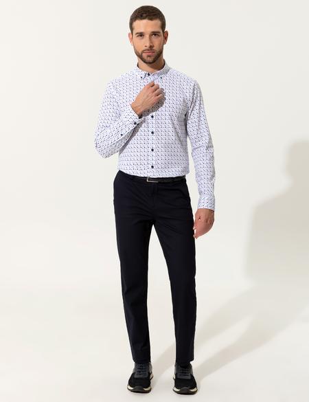 Lacivert Regular Fit Kanvas Pantolon - 50251035070