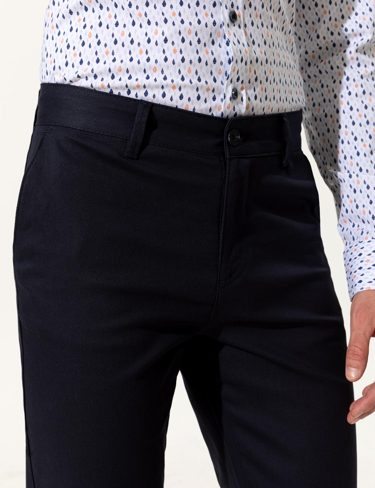 Lacivert Regular Fit Kanvas Pantolon - 50251035070