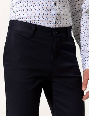 Lacivert Regular Fit Kanvas Pantolon