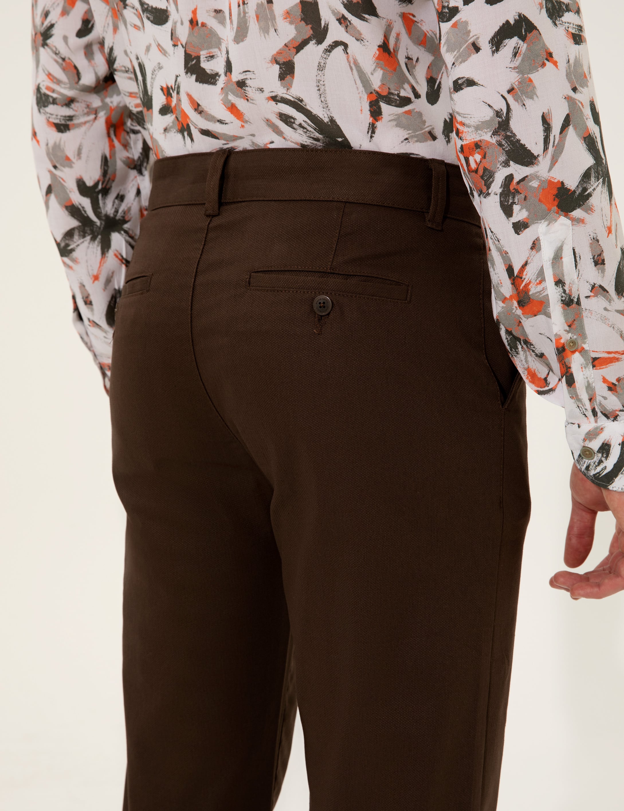 Kahverengi Regular Fit Kanvas Pantolon - Image 7