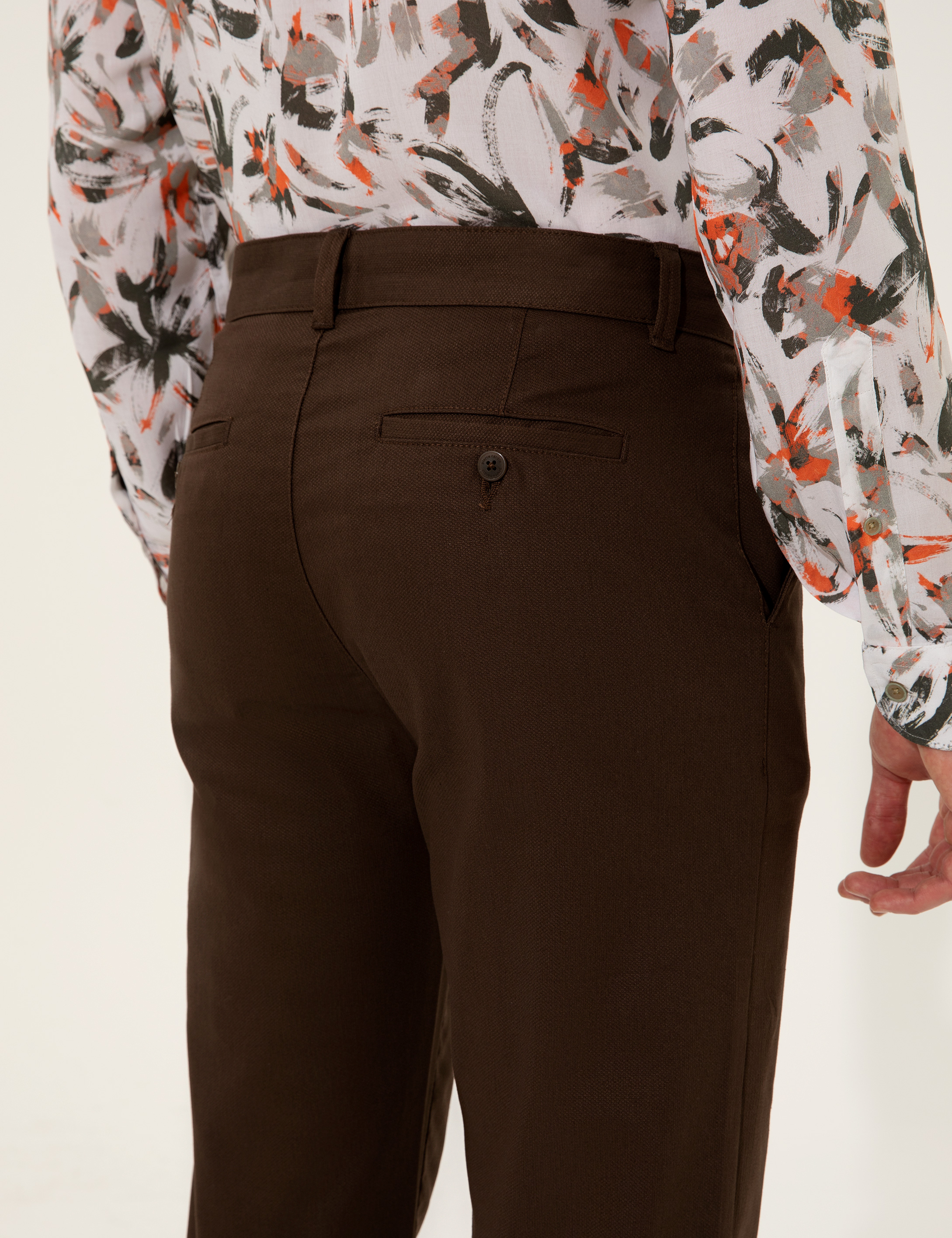 Kahverengi Regular Fit Kanvas Pantolon