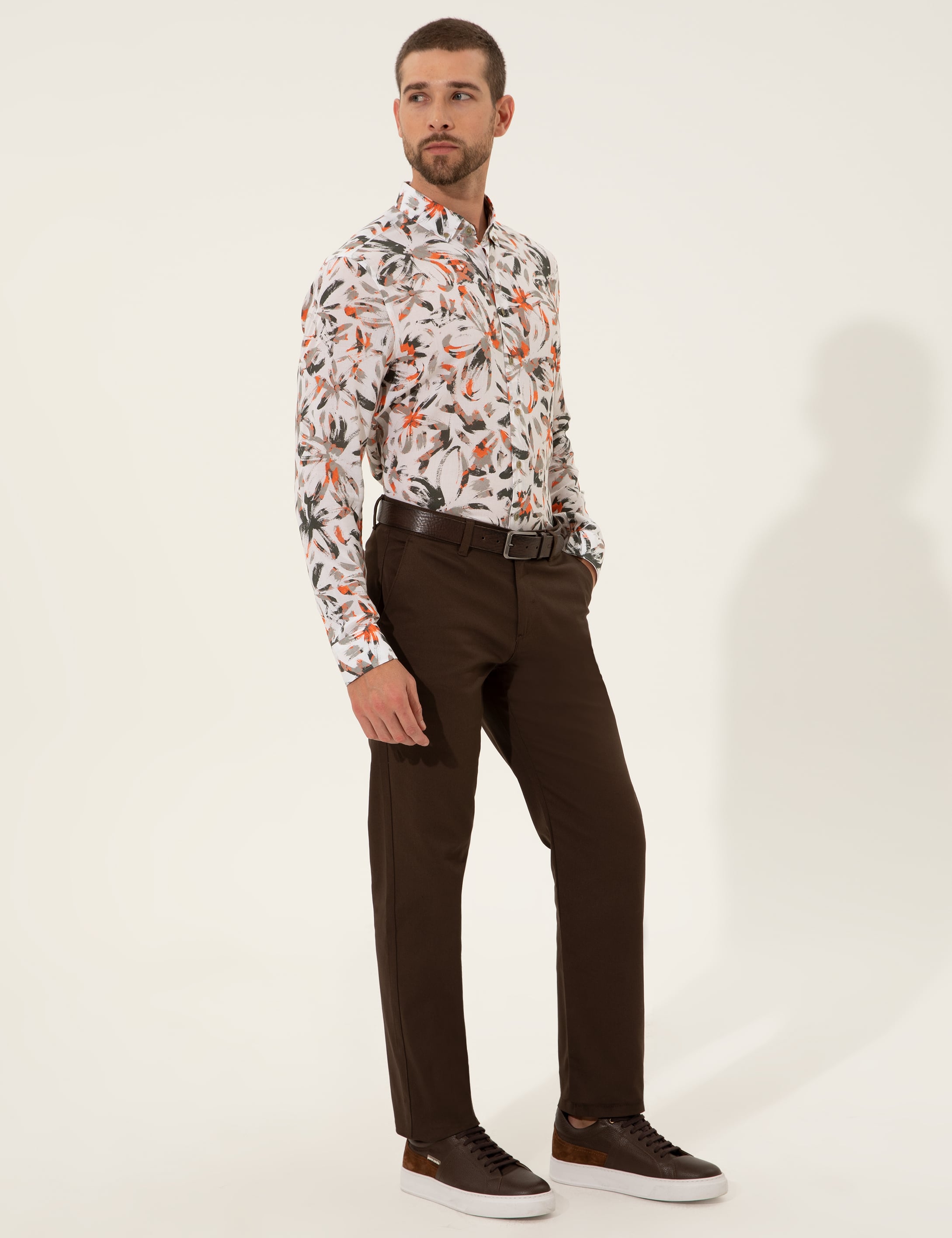 Kahverengi Regular Fit Kanvas Pantolon - Image 3