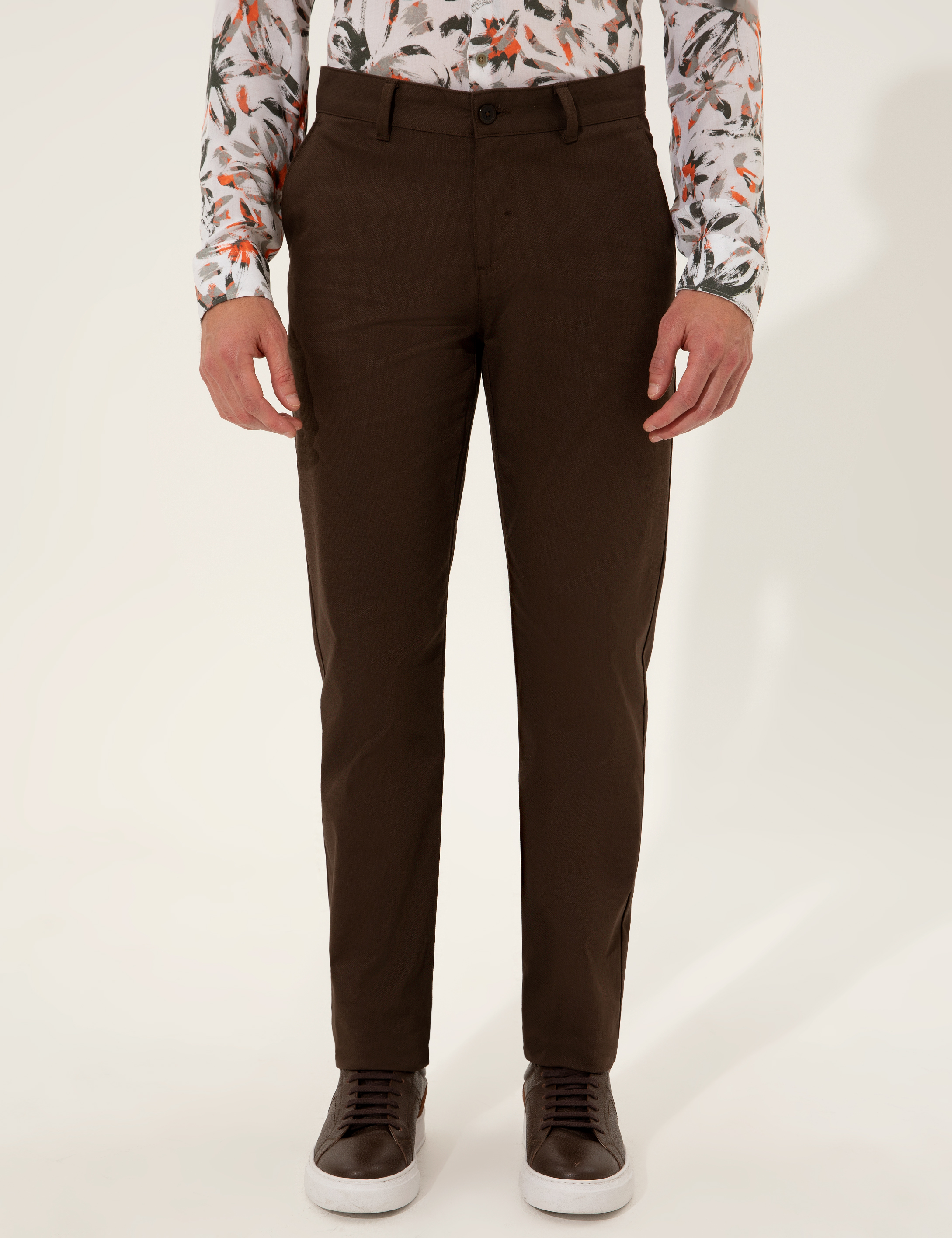 Kahverengi Regular Fit Kanvas Pantolon - Image 2