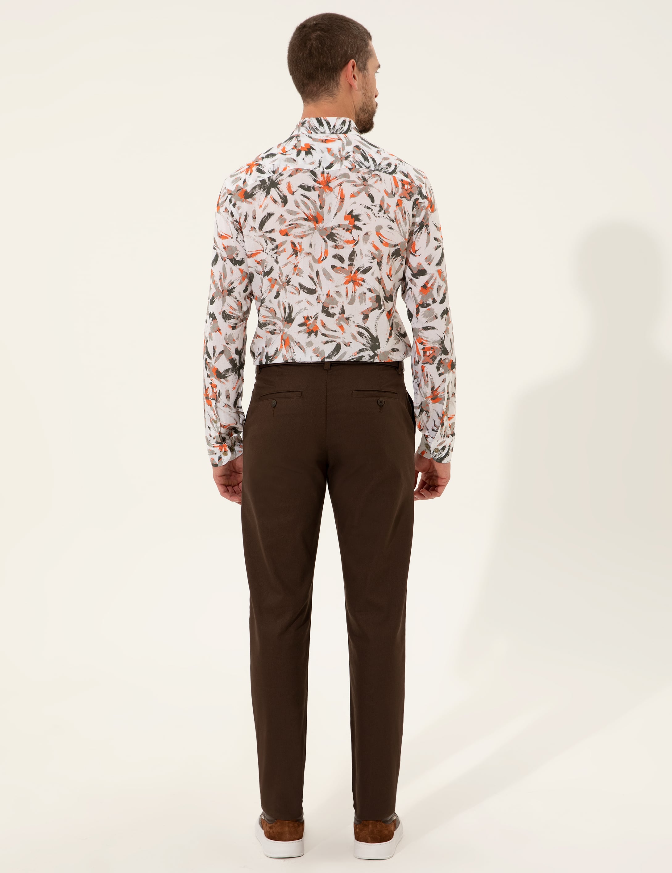 Kahverengi Regular Fit Kanvas Pantolon