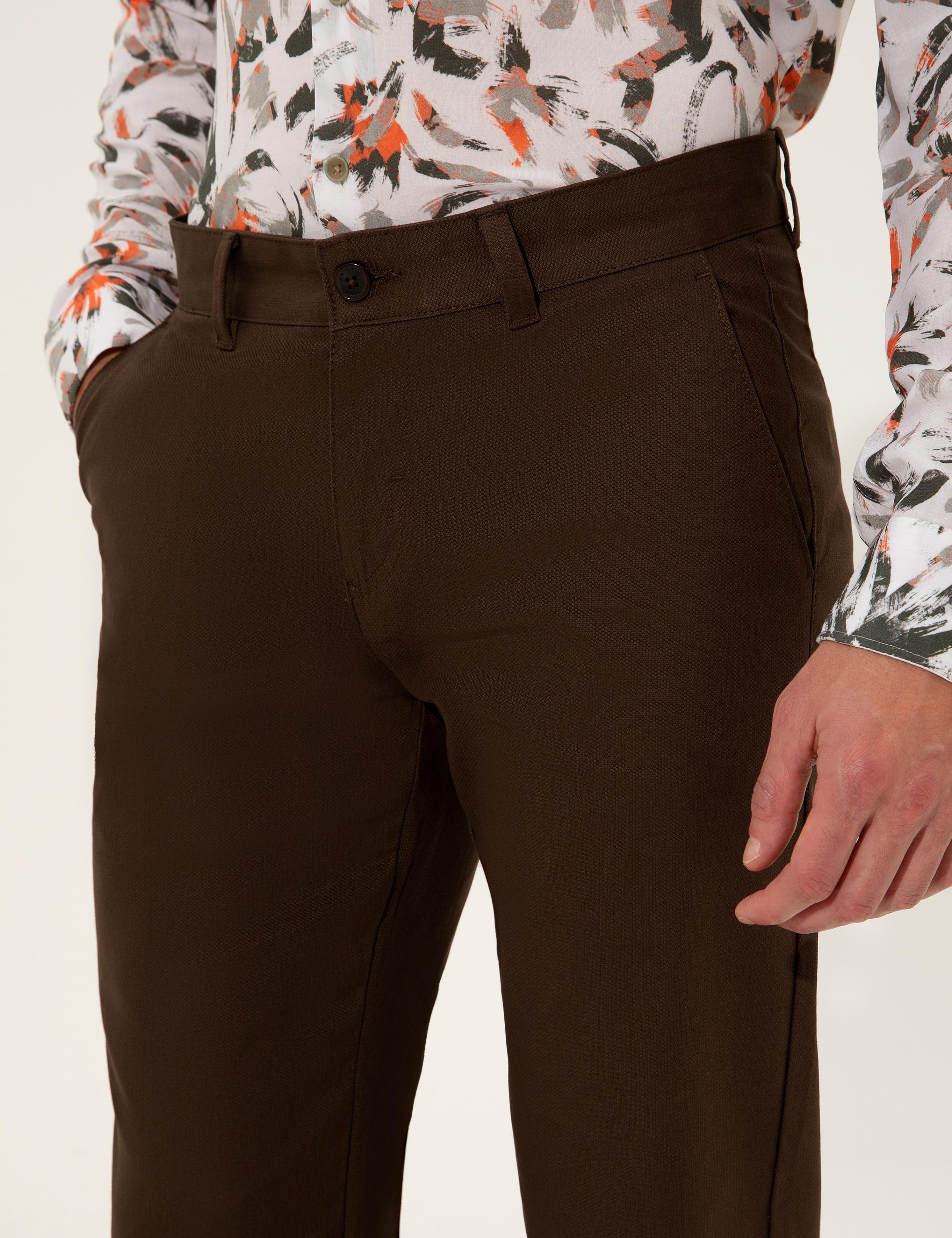 Kahverengi Regular Fit Kanvas Pantolon
