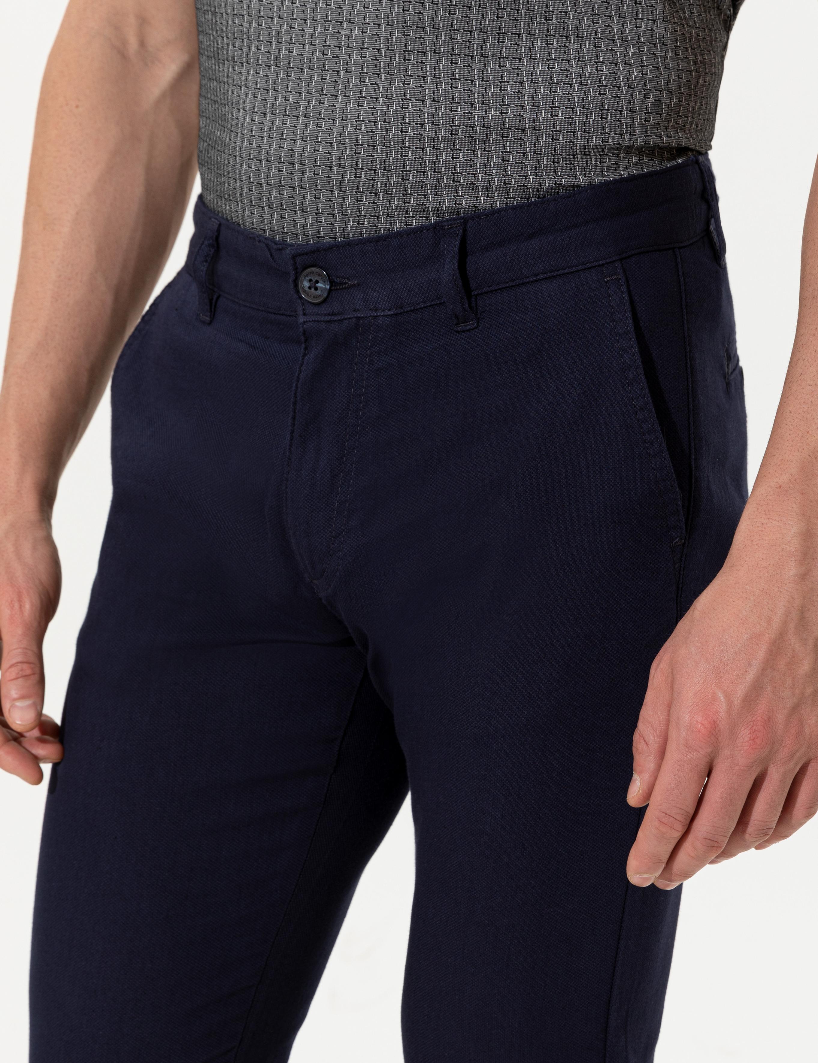 Açık Lacivert Slim Fit Kanvas Pantolon