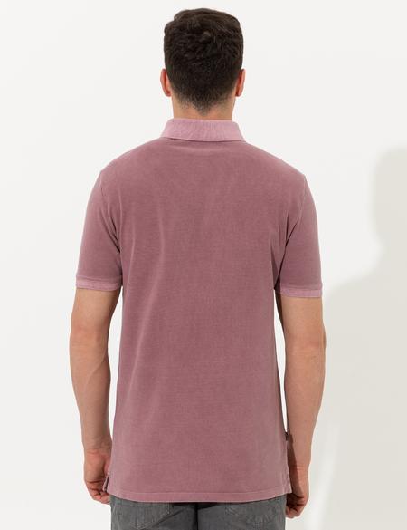 Gül Kurusu Slim Fit Polo Yaka Tişört - 50249684054